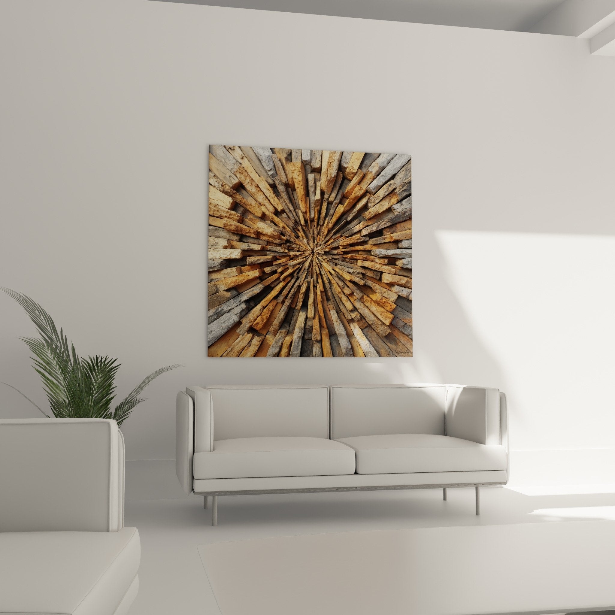 Gros plan texture bois brut planches naturelles veines patine tons ocre brun beige tableau feng shui est bois authentique