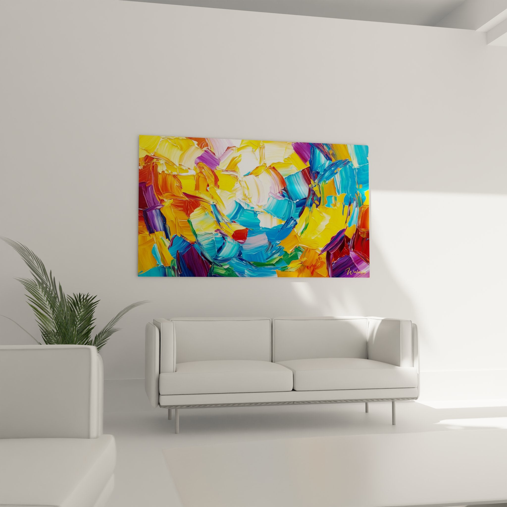 Gros plan texture peinture abstraite coups pinceau expressifs couleurs vives empâtements