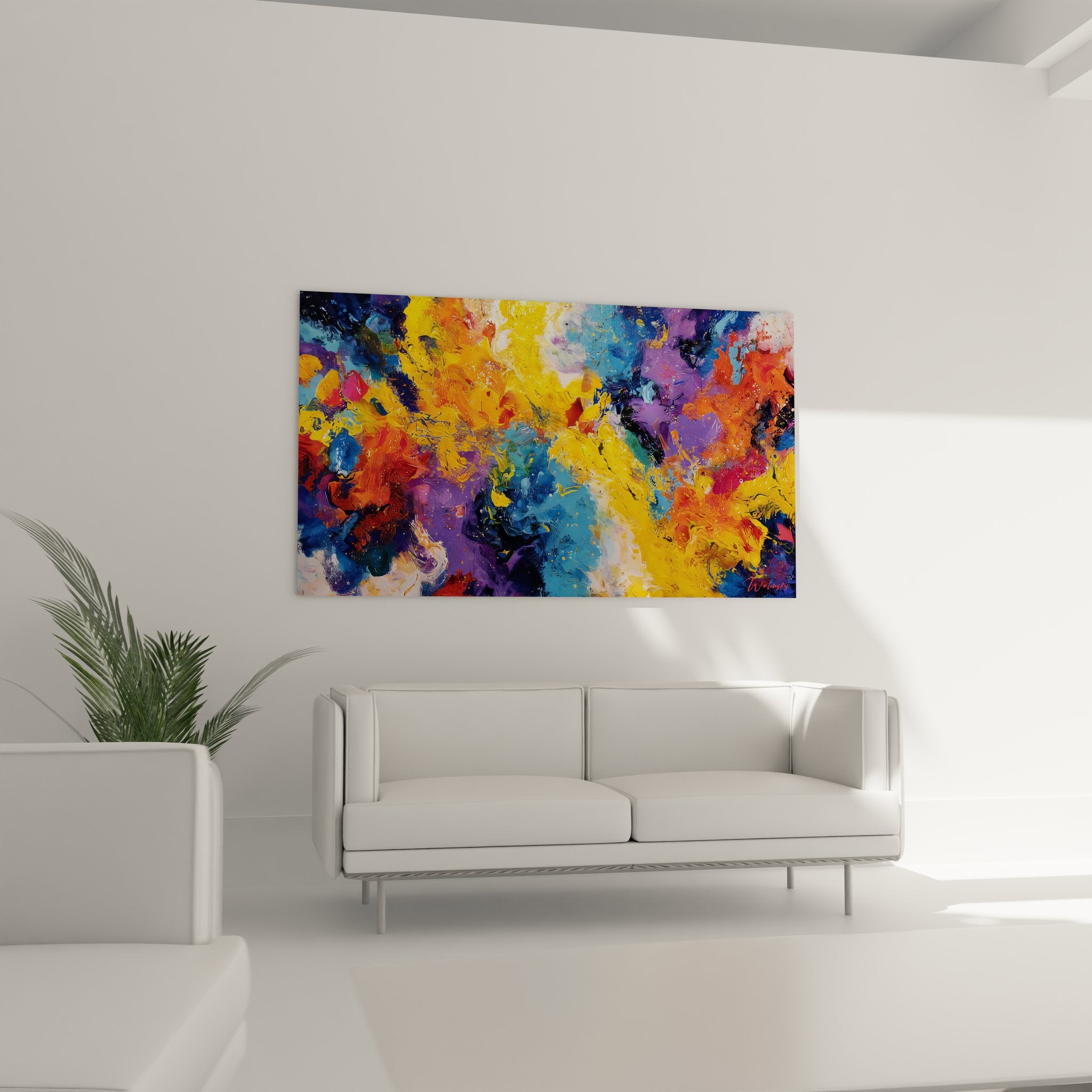 Gros plan texture peinture abstraite explosion couleurs empâtements artistiques