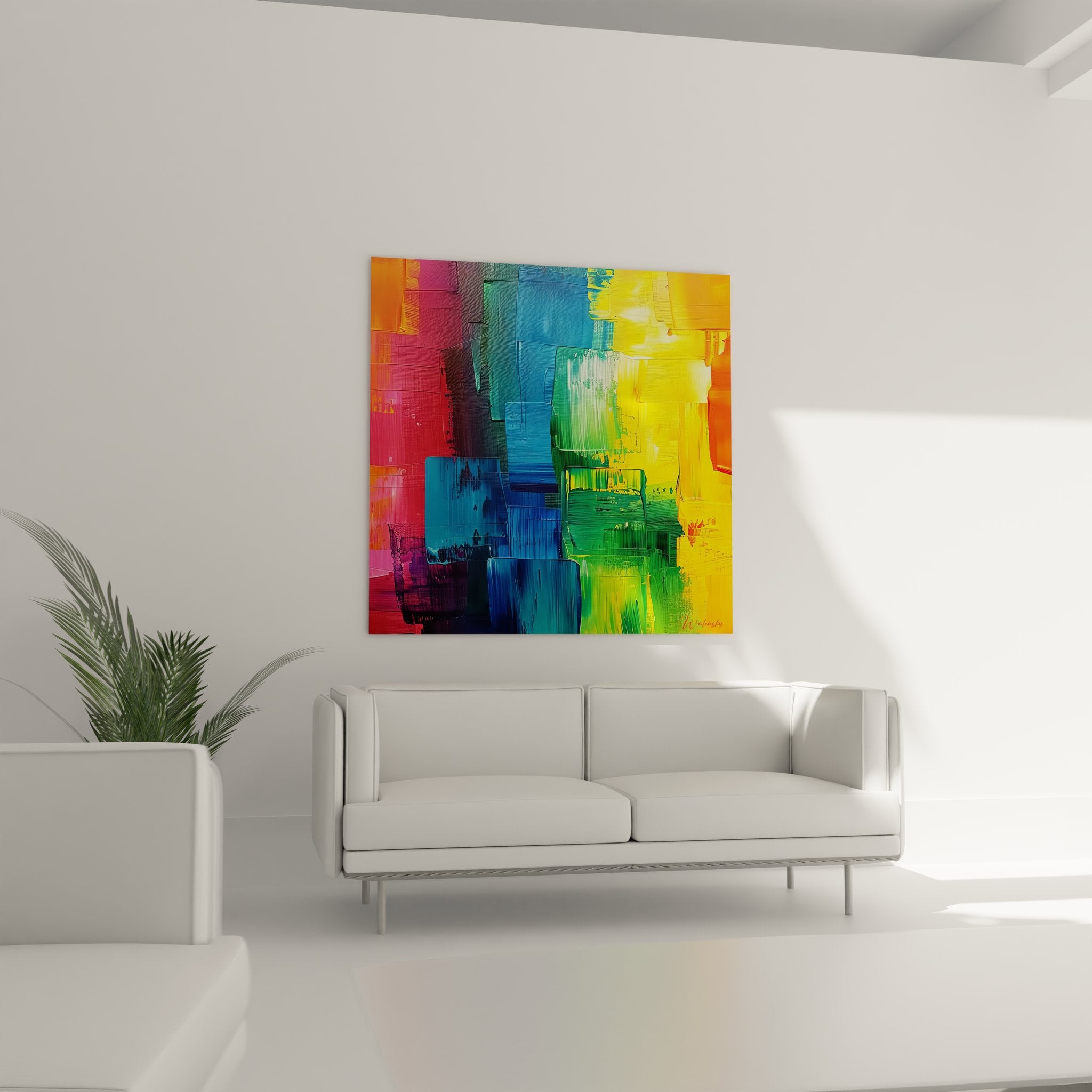 Gros plan texture peinture abstraite multicolore - détails coups pinceau et couleurs vives mélangées