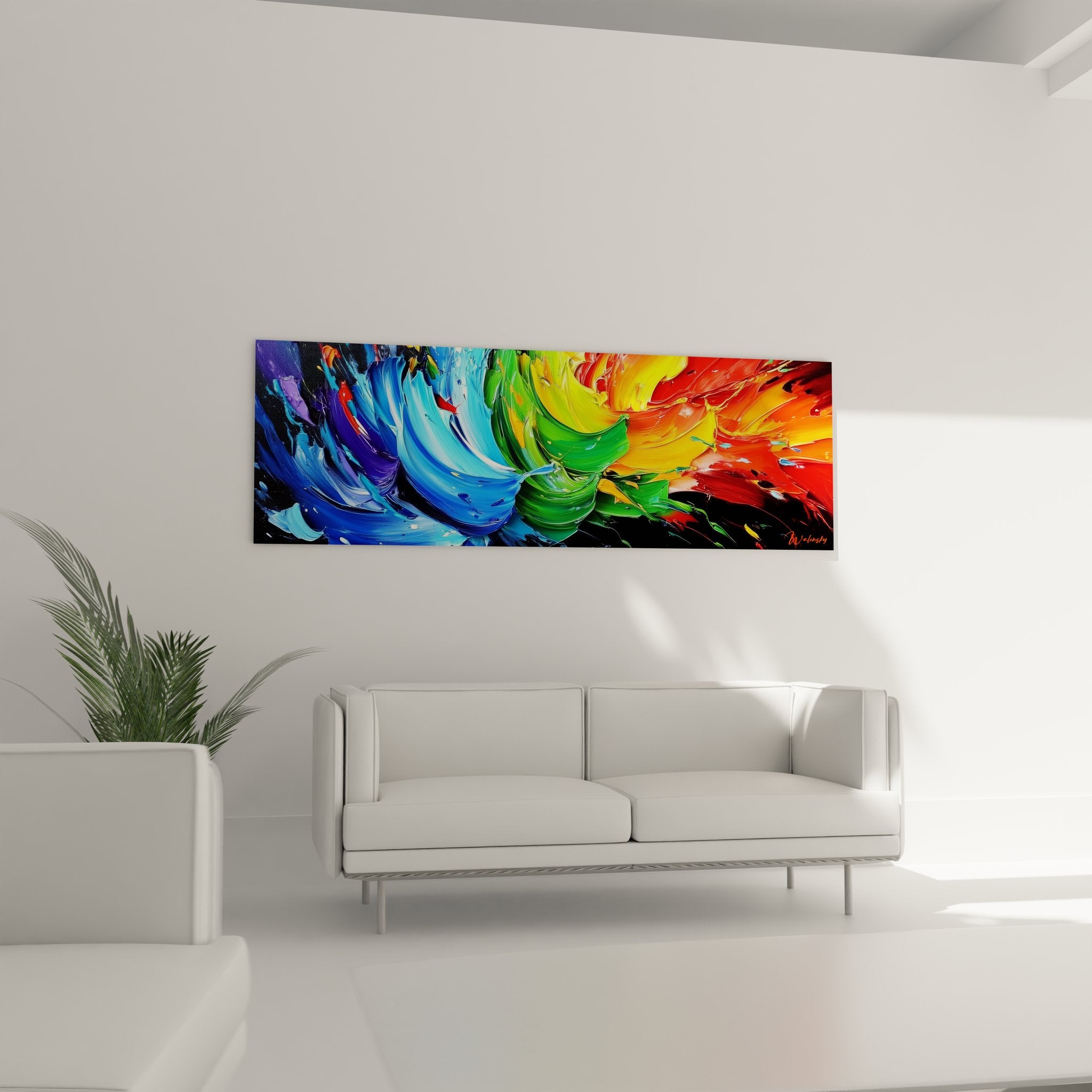 Gros plan texture peinture abstraite explosion couleurs détails empâtement coups pinceau expressionnistes