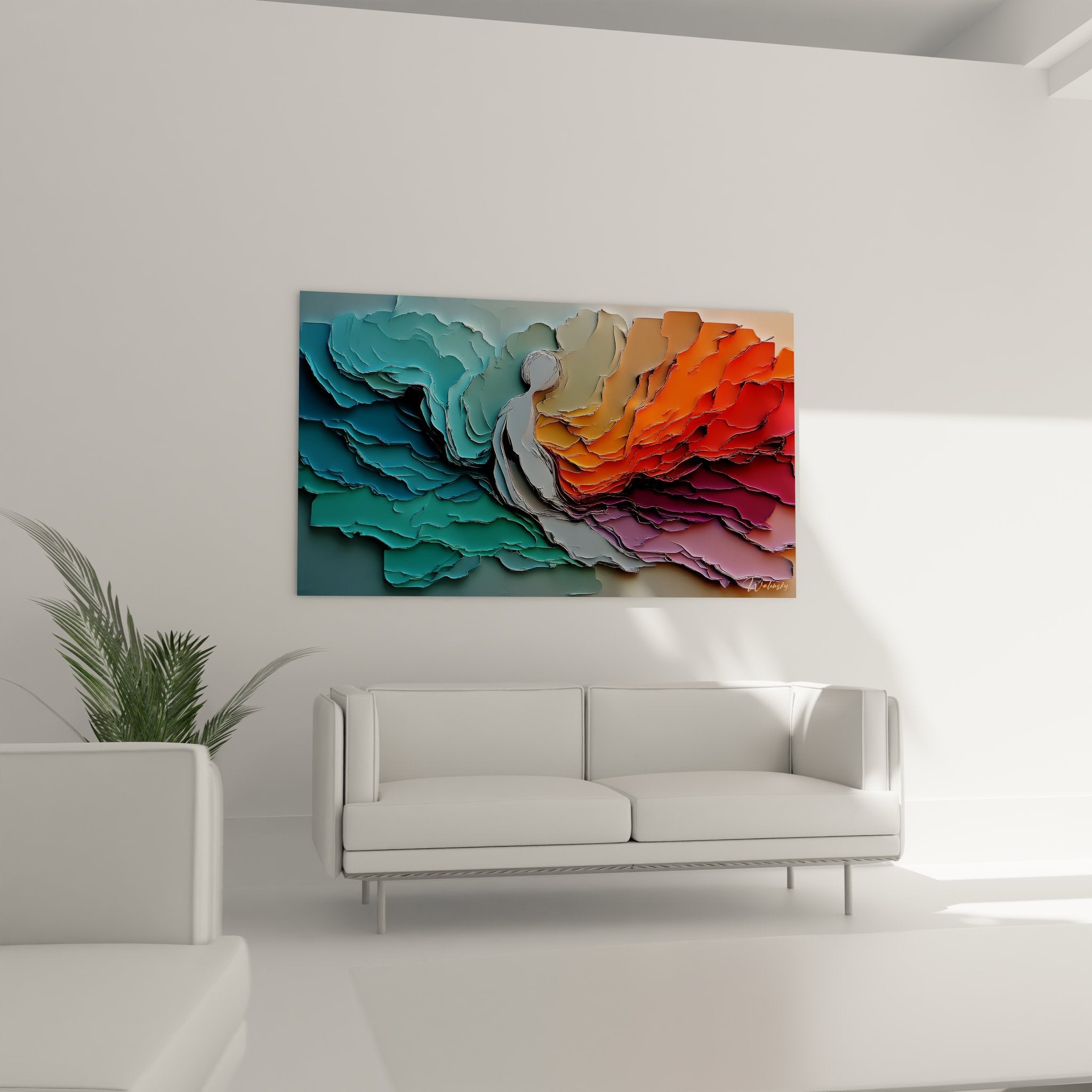 Gros plan texture relief strates colorées peinture abstraite matière tridimensionnelle