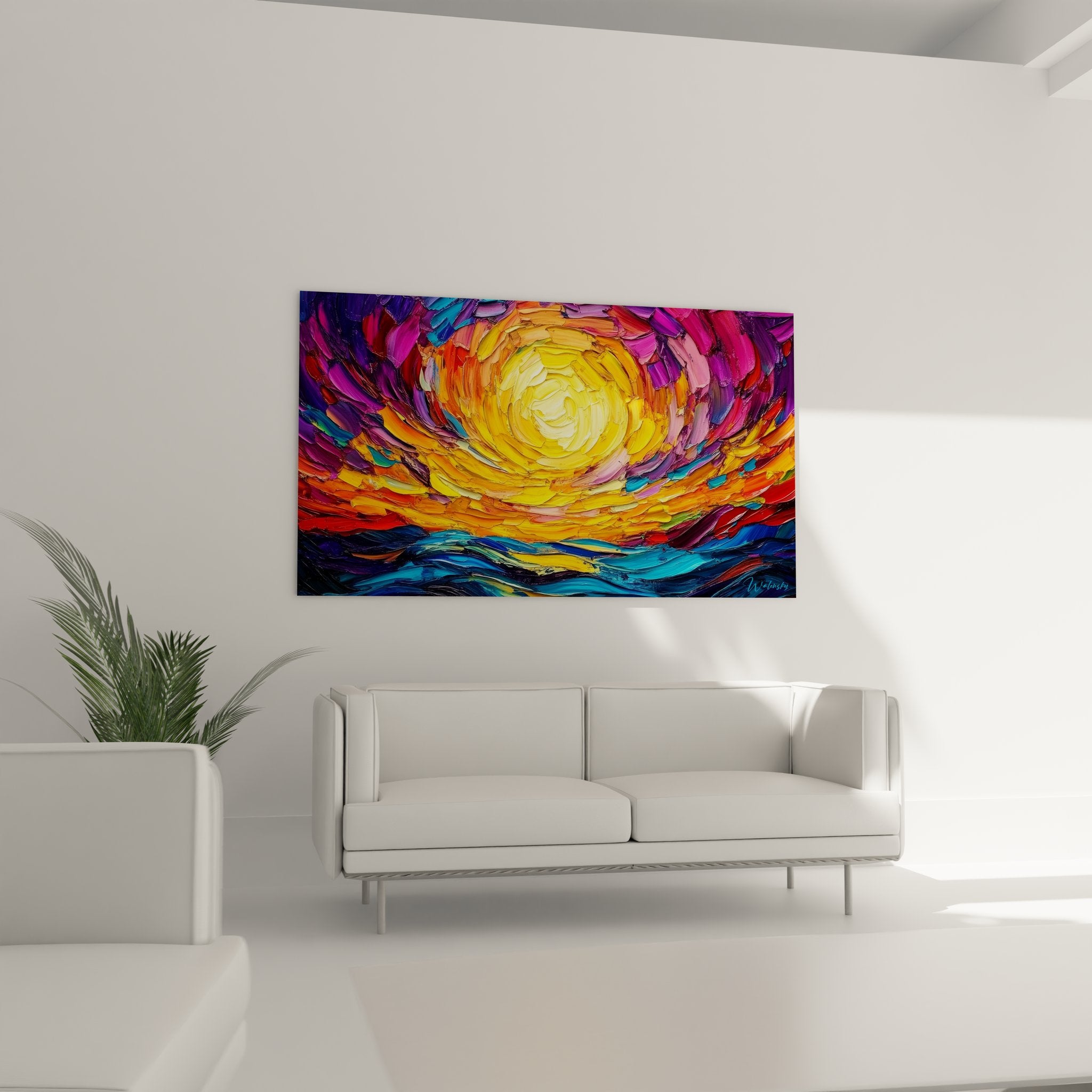 Gros plan texture empâtement peinture spirale abstraite couleurs vibrantes technique artistique moderne