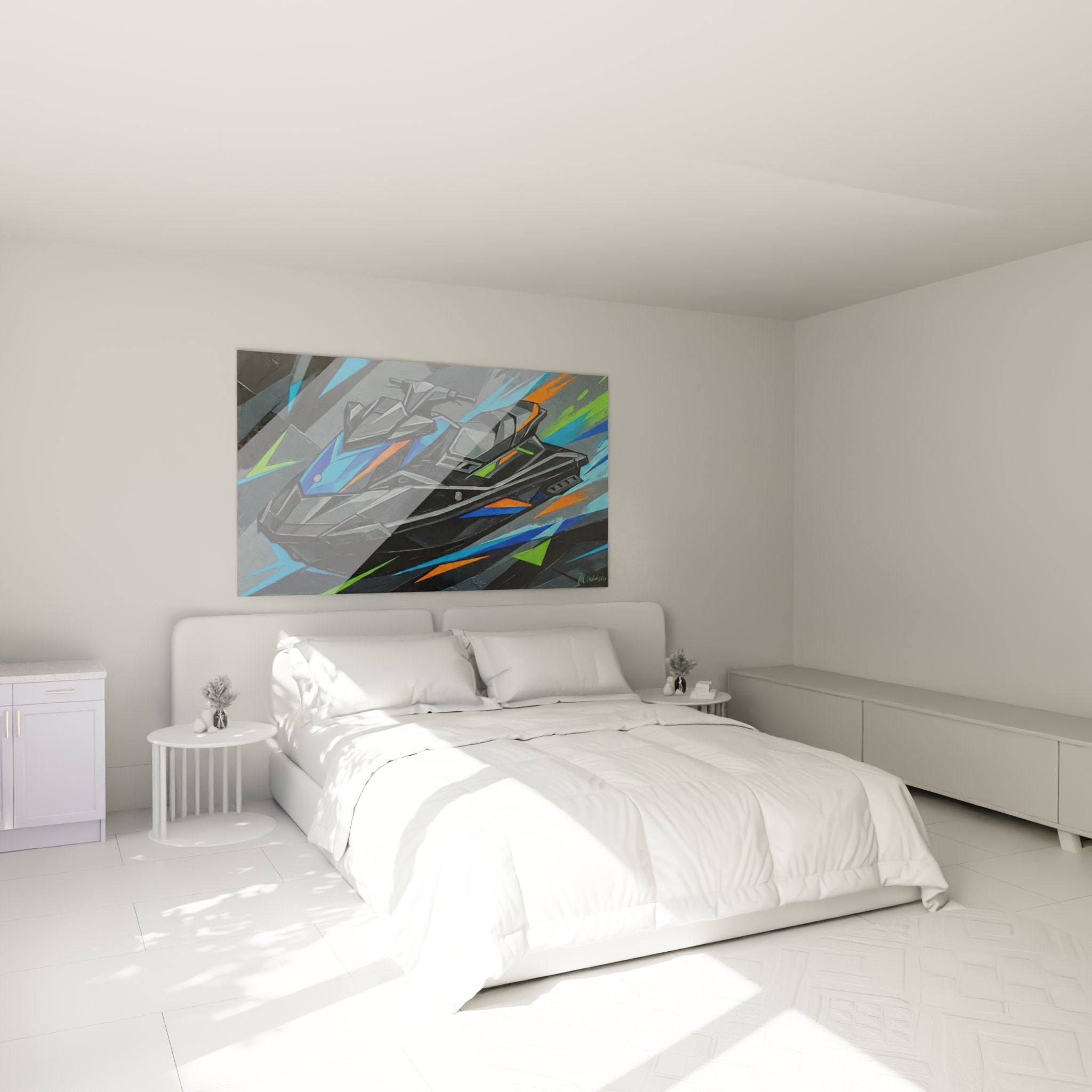 Decoration murale jetski graffiti dans chambre moderne style urbain contemporain