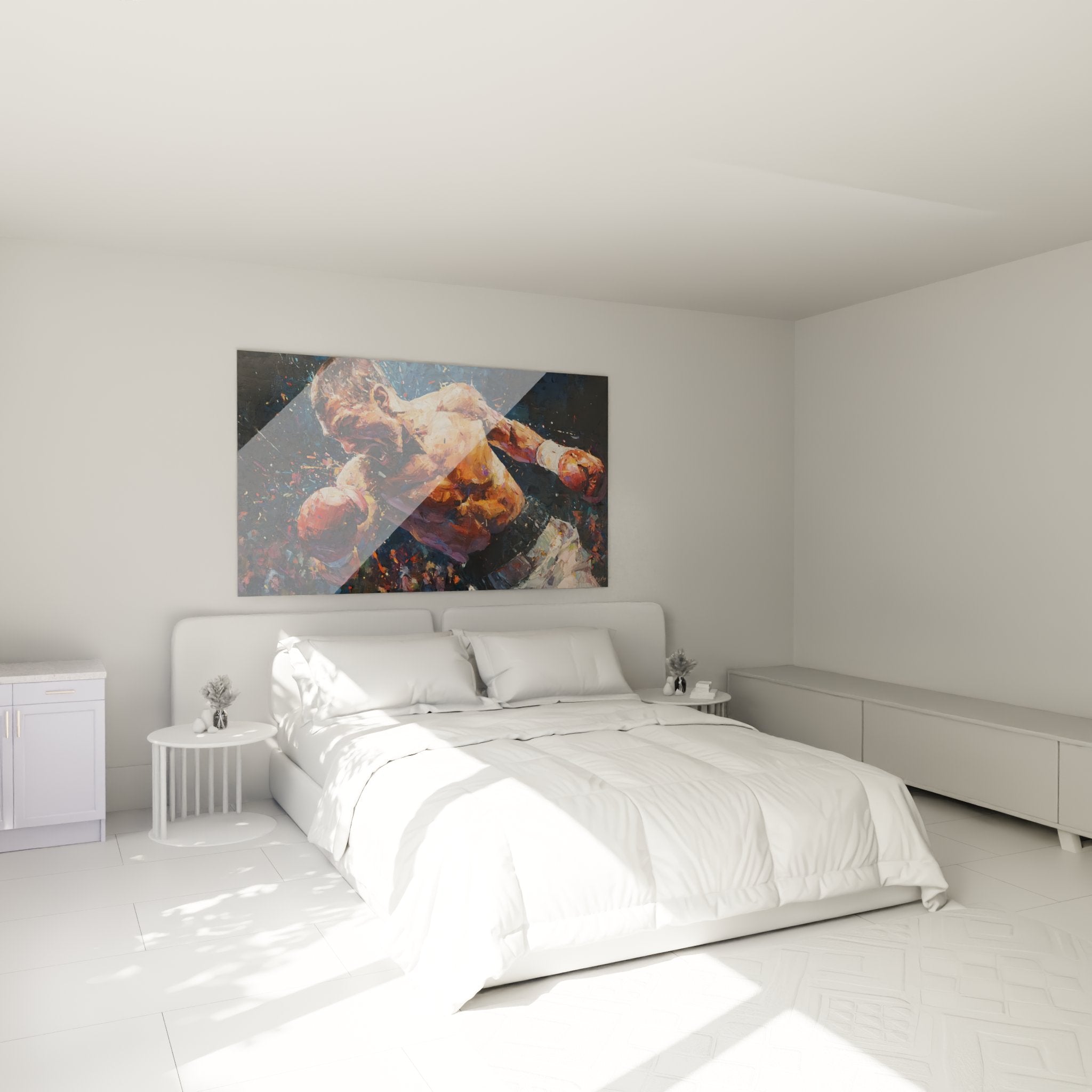 Tableau combat MMA accroche au mur chambre moderne decoration murale arts martiaux style contemporain