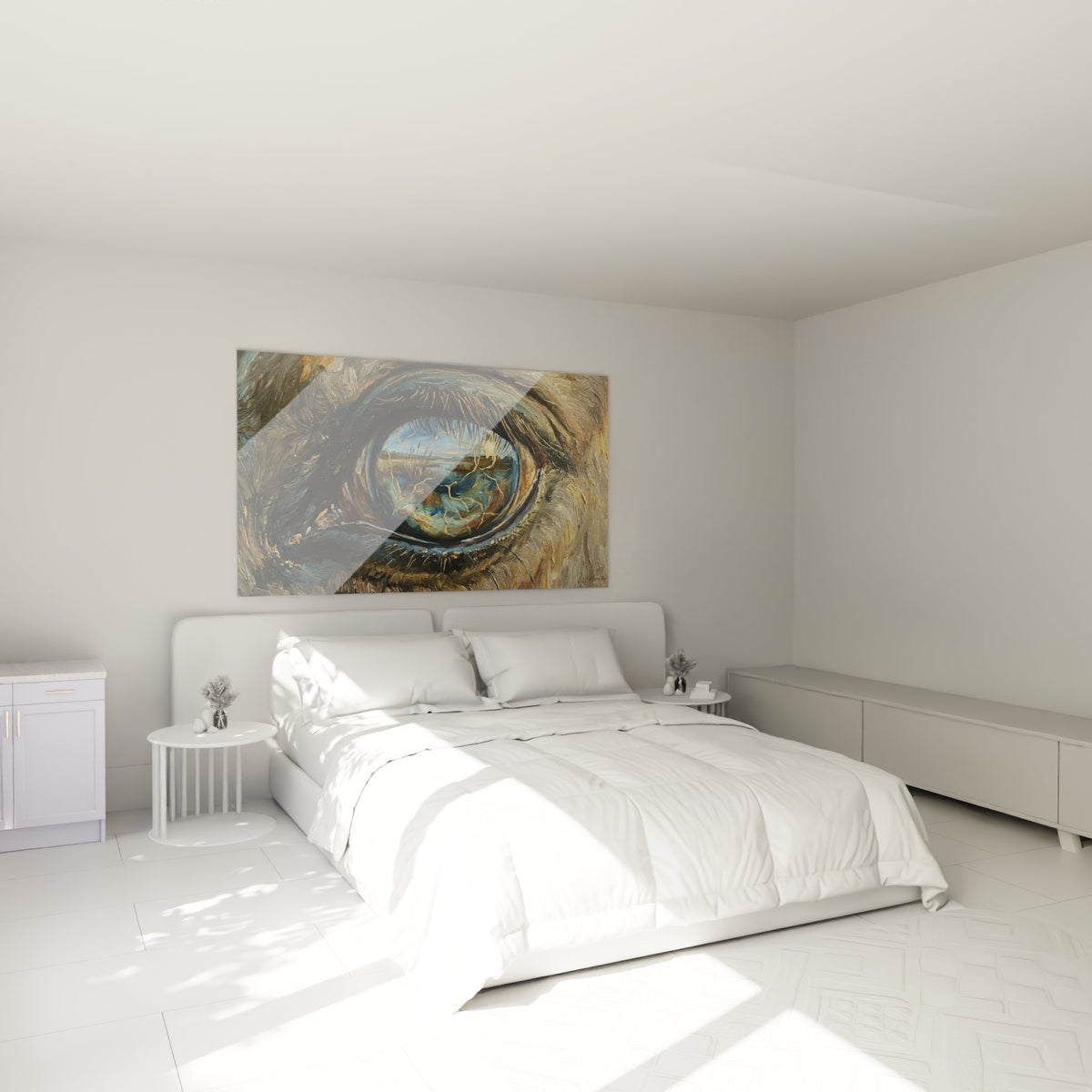 Tableau œil artistique décorant une chambre, ambiance naturelle Camargue
