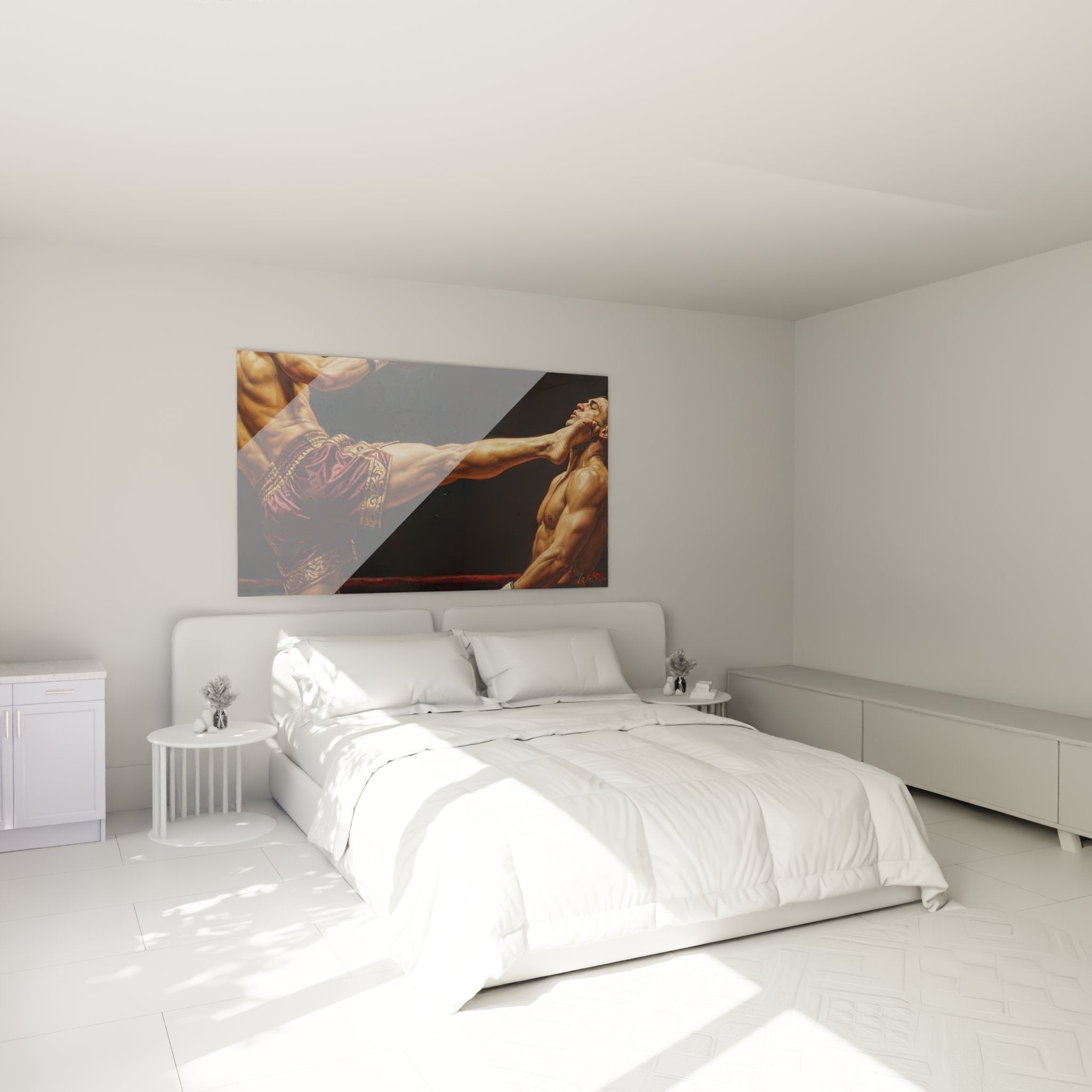 Decoration murale MMA chambre tableau combat arts martiaux ambiance moderne design contemporain