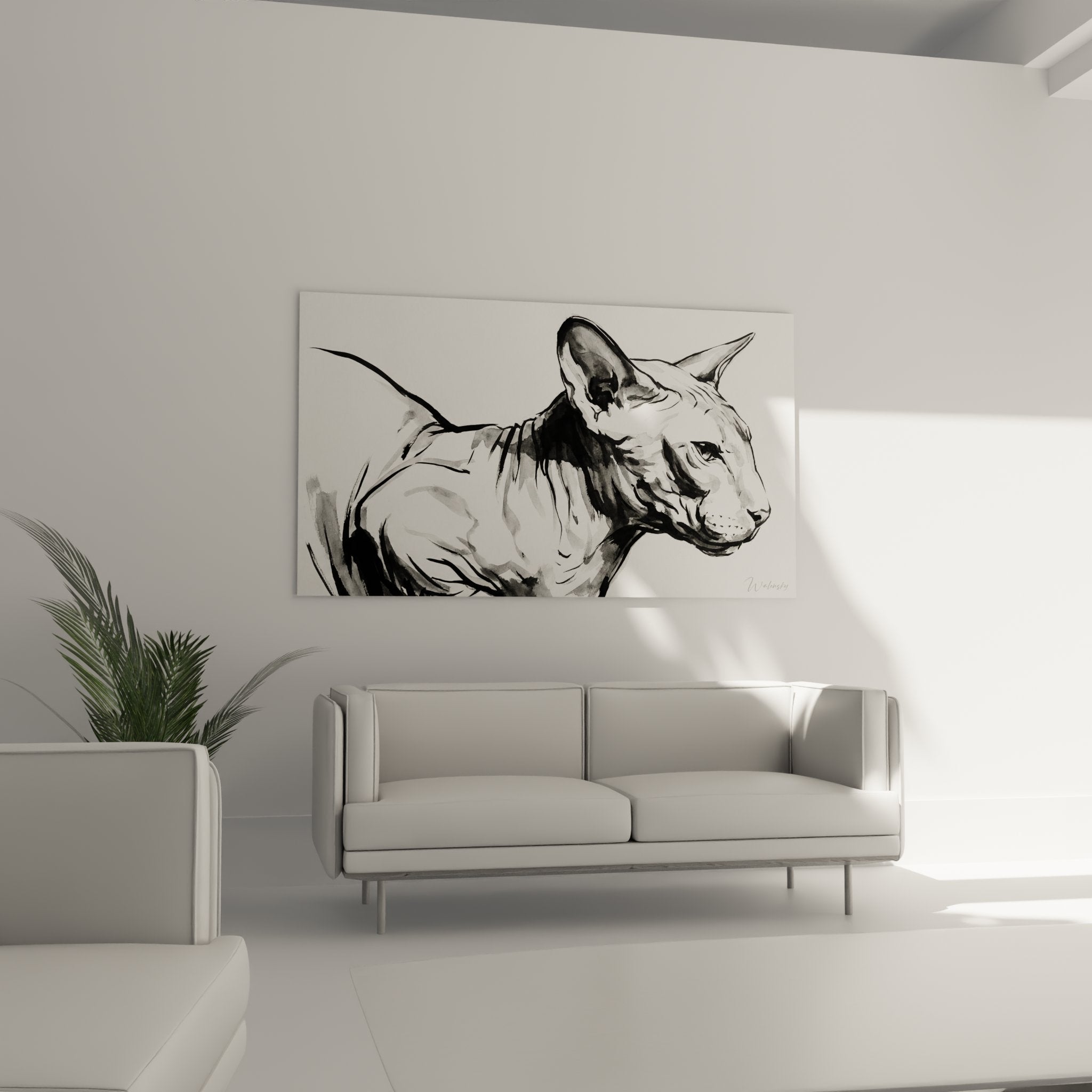 Dettaglio ravvicinato del quadro Peterbald che mostra la texture della pittura e i dettagli artistici di qualità premium