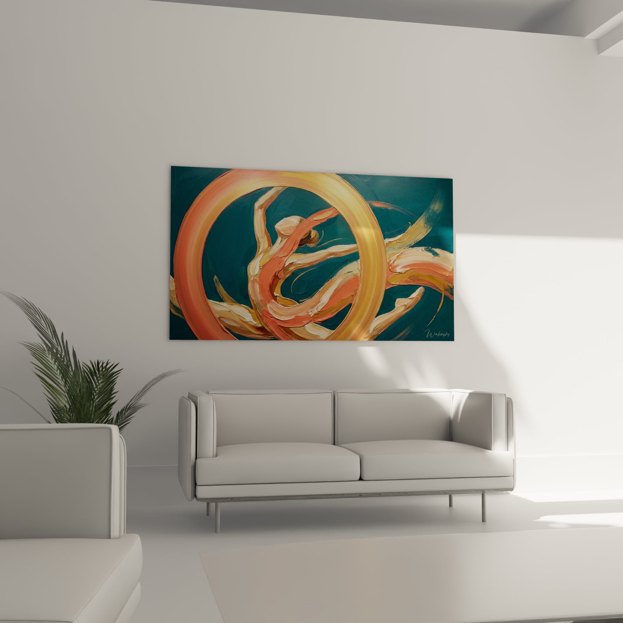 Détail peinture spirales colorées texture artistique inspiration mouvement gymnique