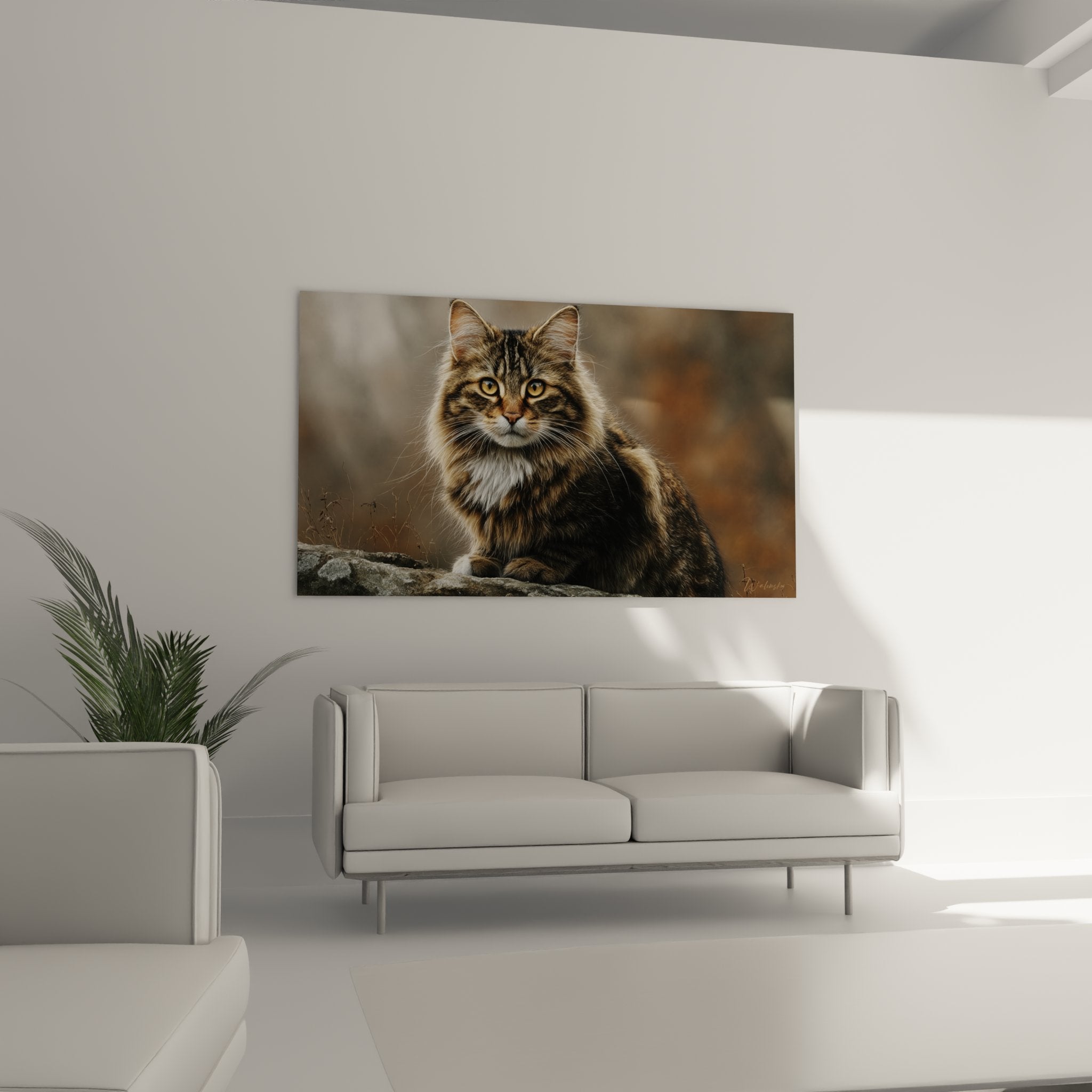 Detail rapproche chat American Bobtail montrant texture pelage mi-long et expression faciale sereine