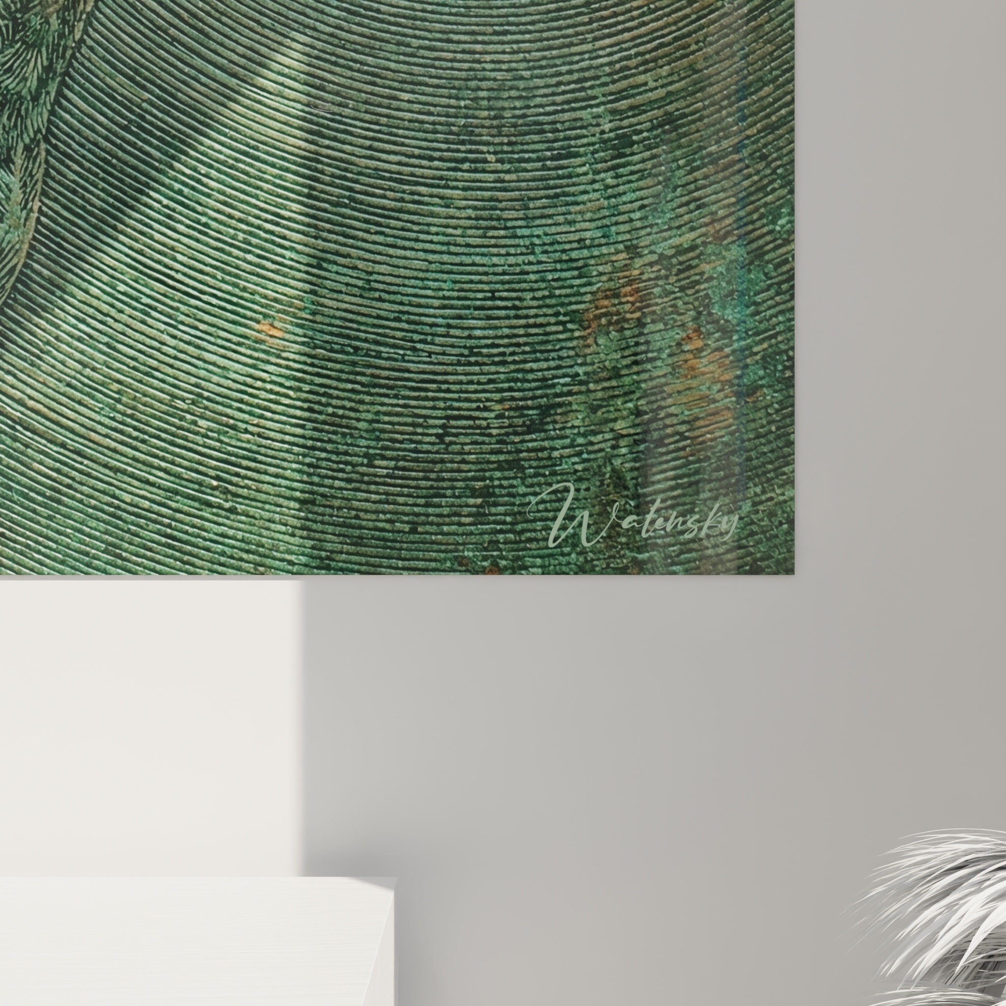 Vue ensemble tableau Bullmastiff vintage vert décoration murale art canin