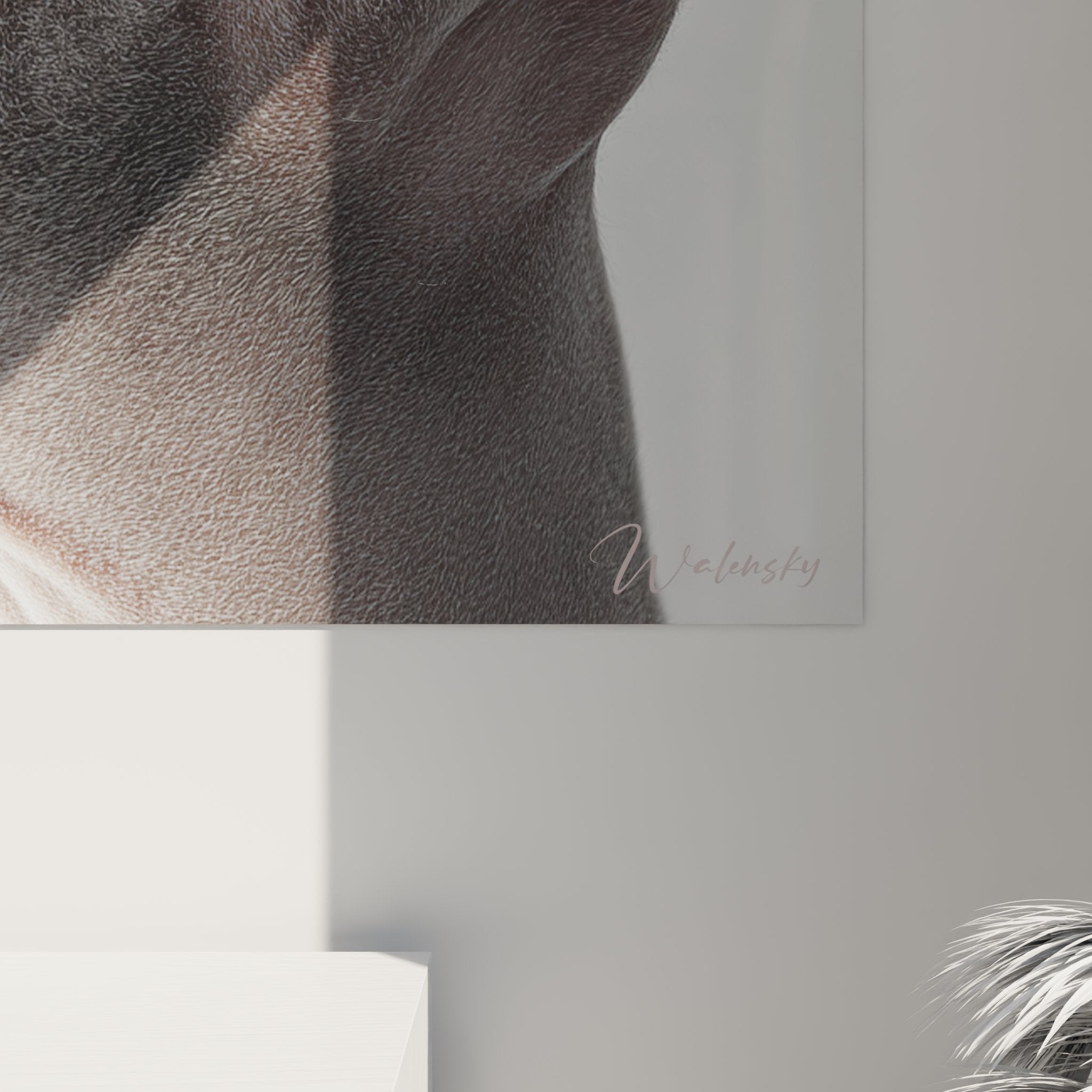 Vista completa quadro murale gatto Sphynx ritratto artistico decorazione interiore moderna elegante