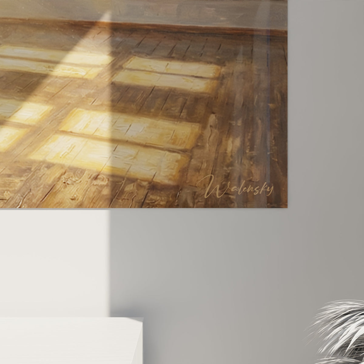 Historic dance studio overview, tall windows and bright atmosphere for wall art decoration