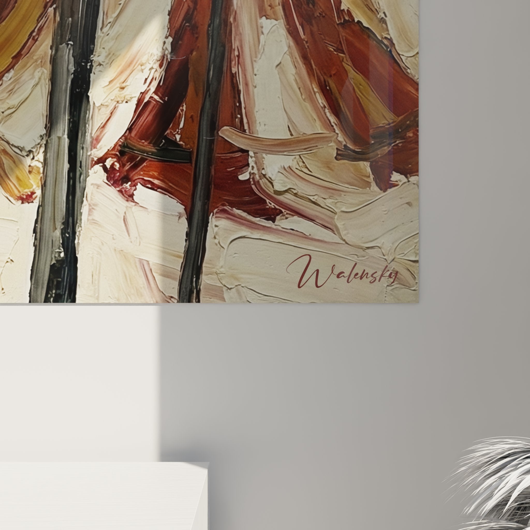 Vue d'ensemble tableau chapiteau cirque, composition abstraite toiles en mouvement style expressionniste