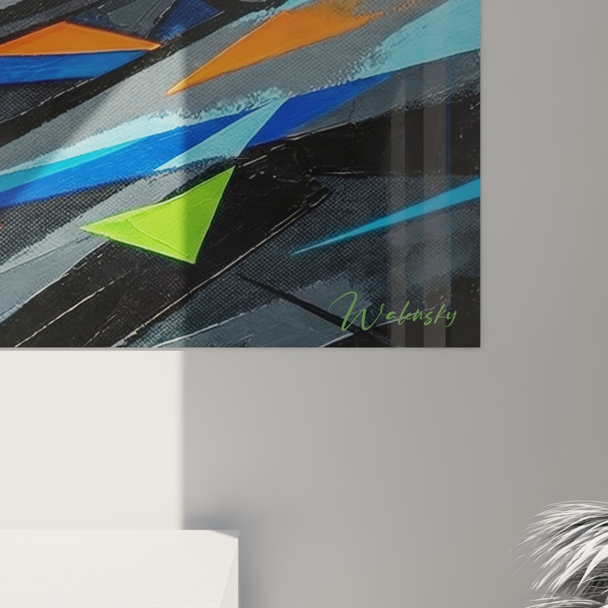 Vue ensemble tableau mural jetski graffiti decoration interieure style street art