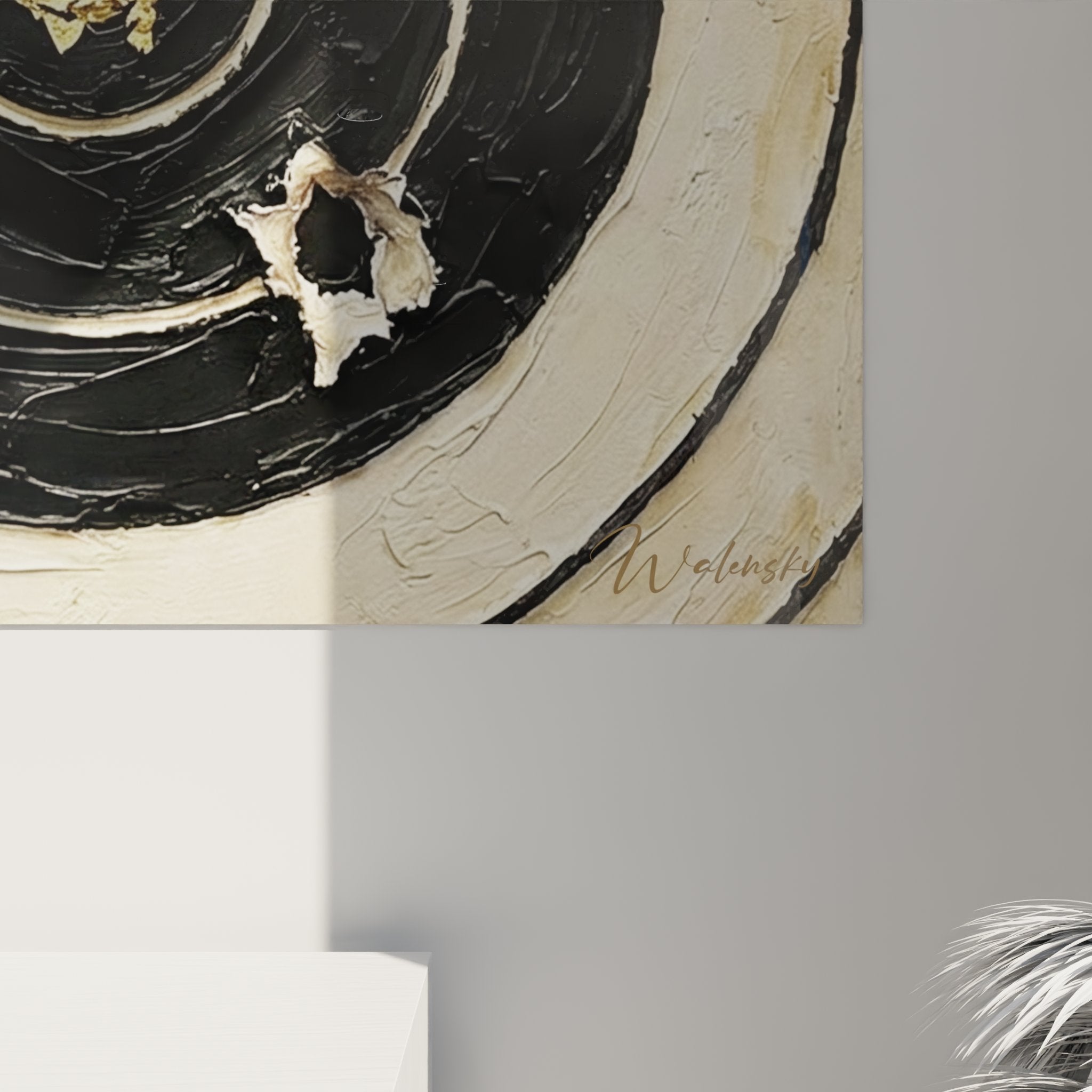 Overview of target shooting artwork, artistic circular composition with concentric rings and perforations