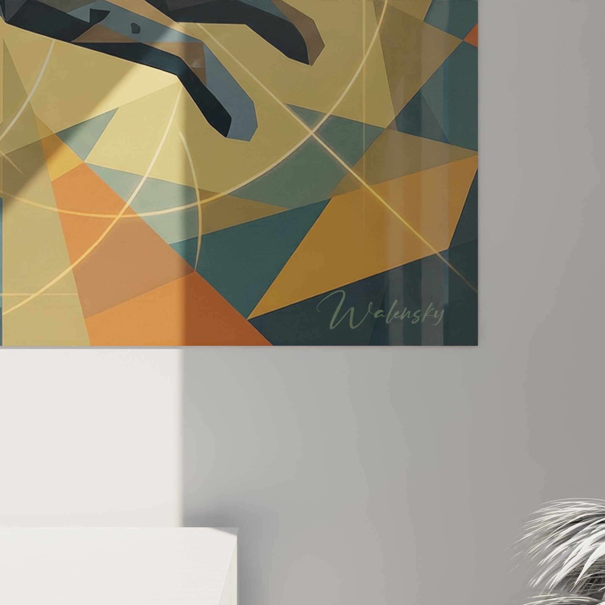 Egyptian Mau cat wall art geometric modern artwork contemporary interior decoration