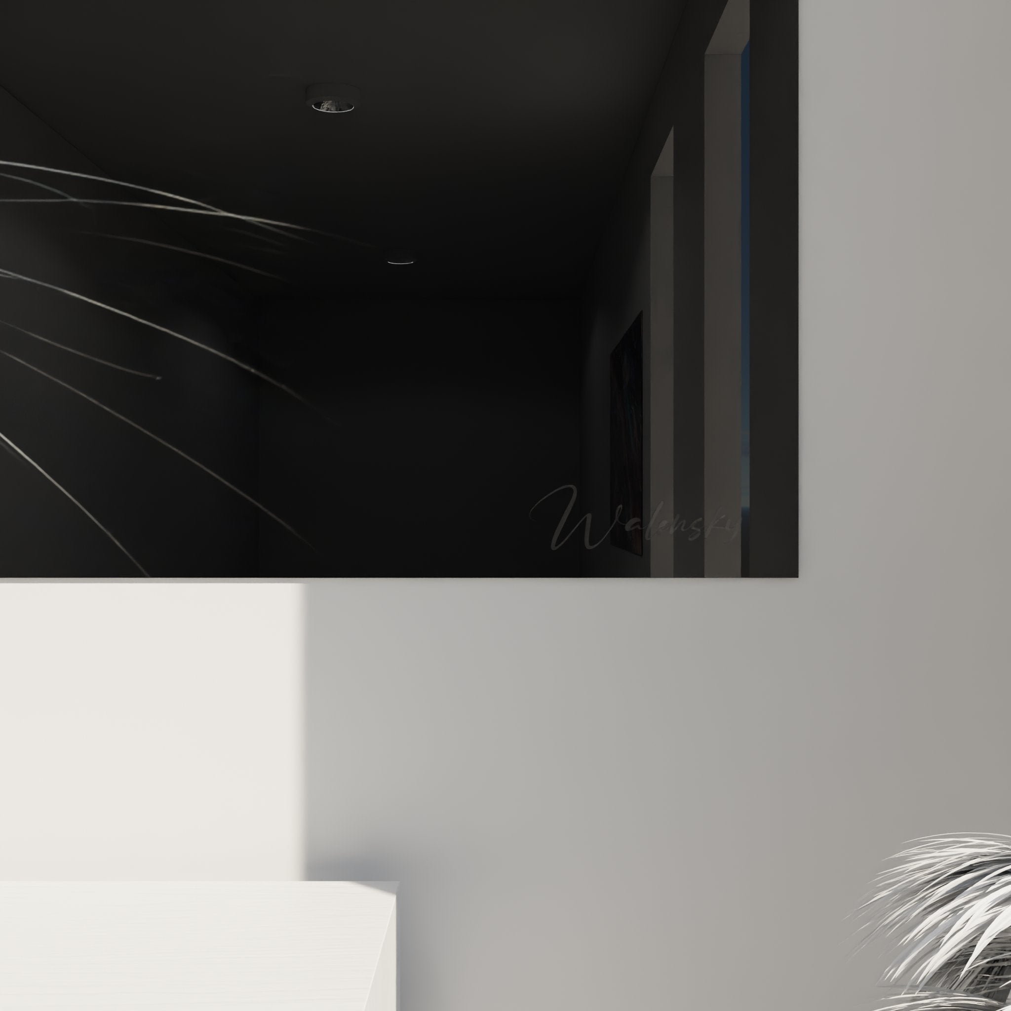 Vue d'ensemble tableau mural chat noir aux yeux ambrés, décoration intérieure élégante