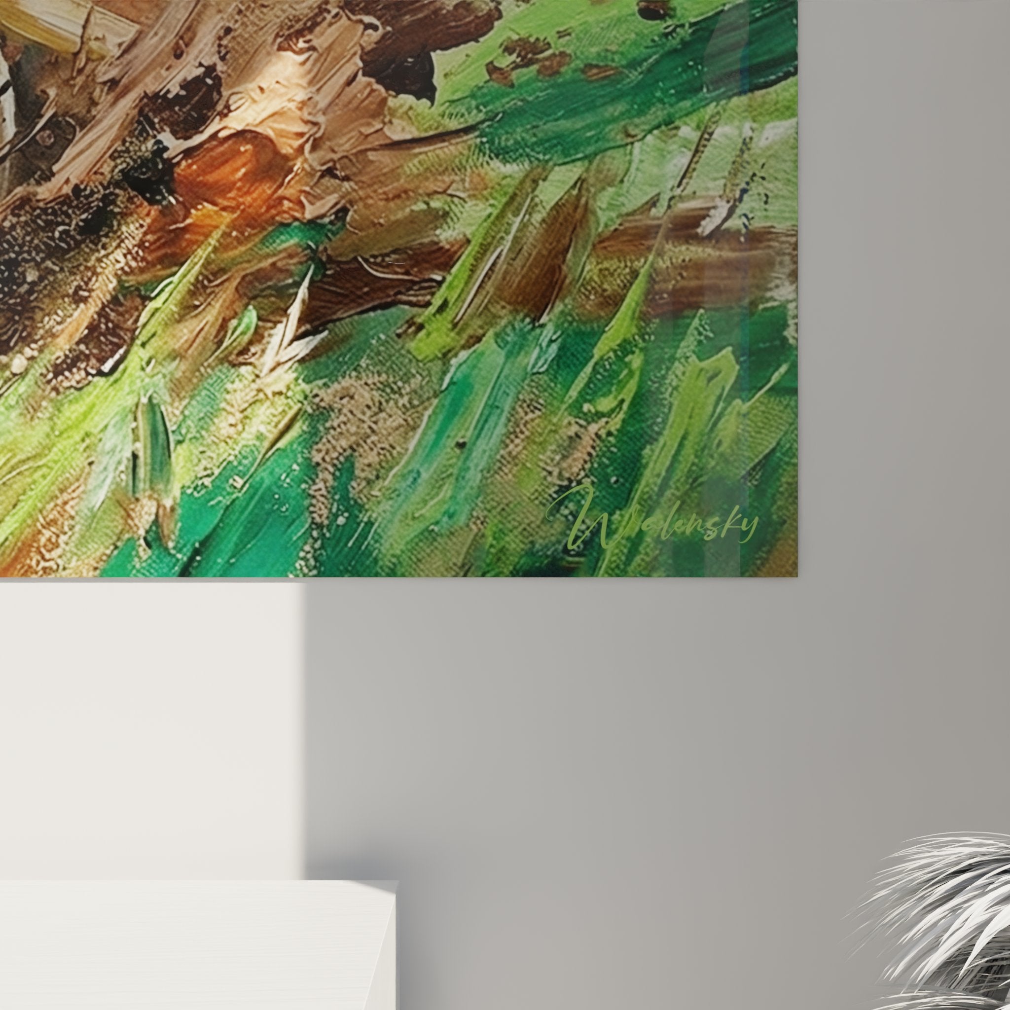 Overview of abstract polo painting Polo Edition in contemporary design interior