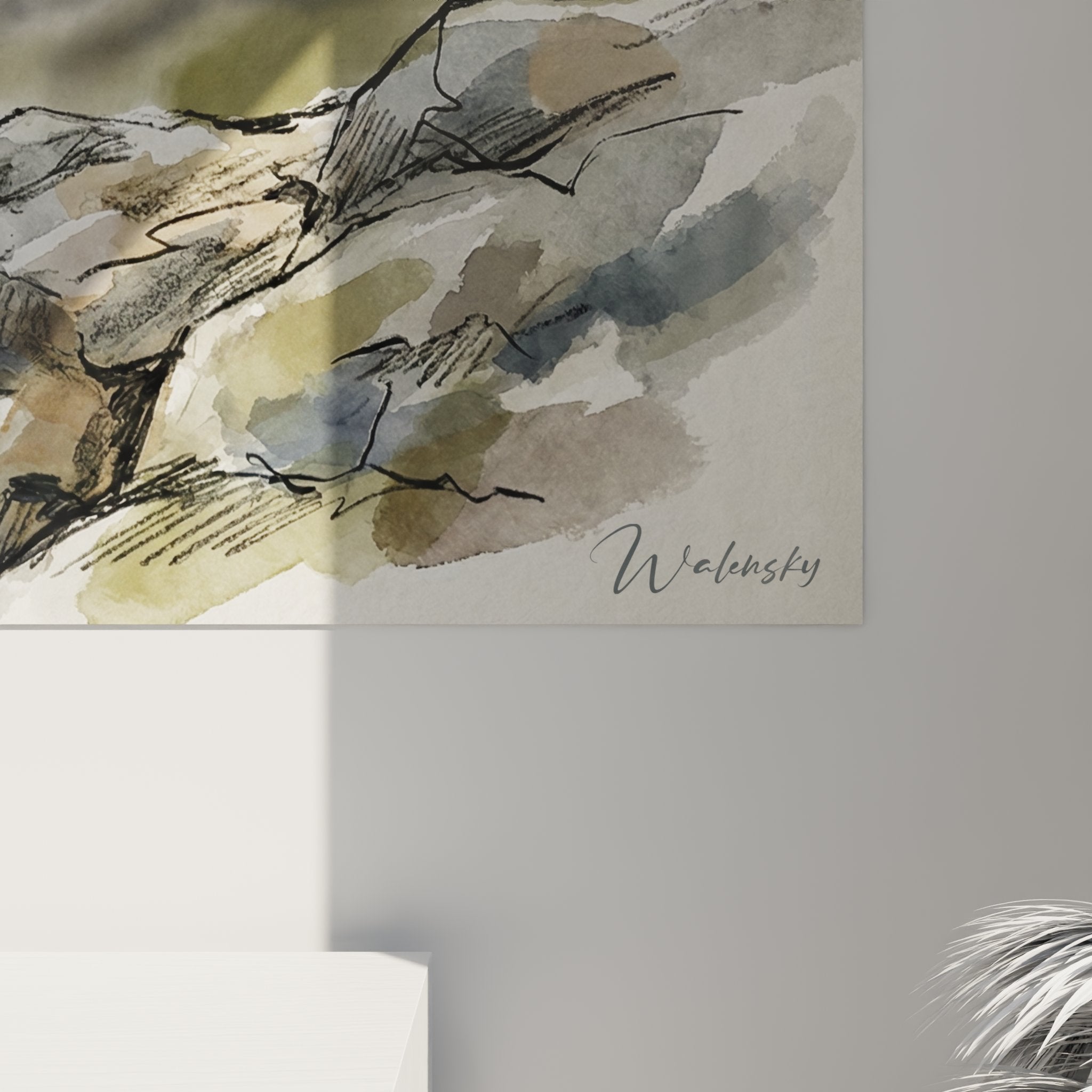 Vista d'insieme quadro murale camoscio delle Alpi nella decorazione d'interni