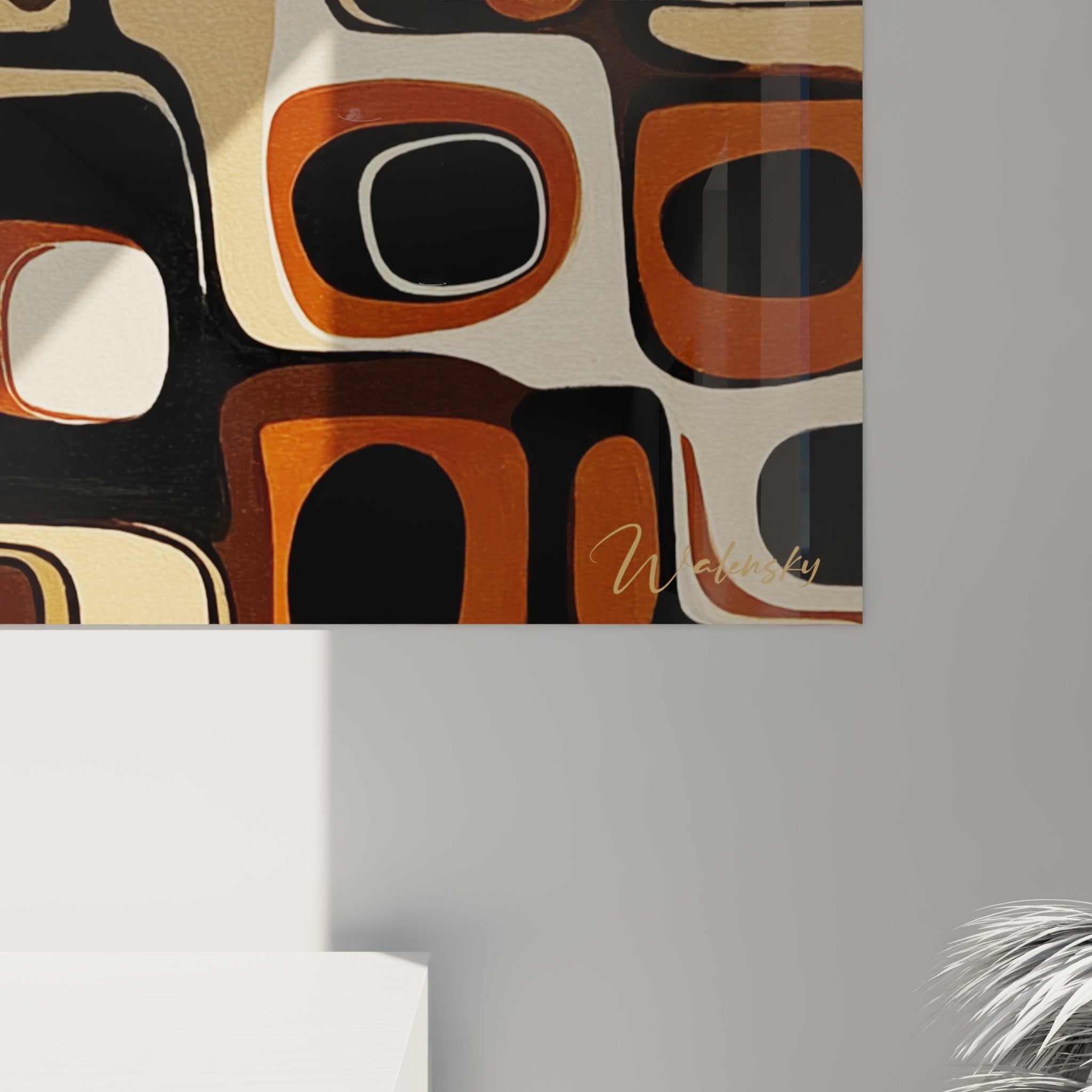 Panoramica quadro murale africano astratto geometrico per decorazione interna moderna