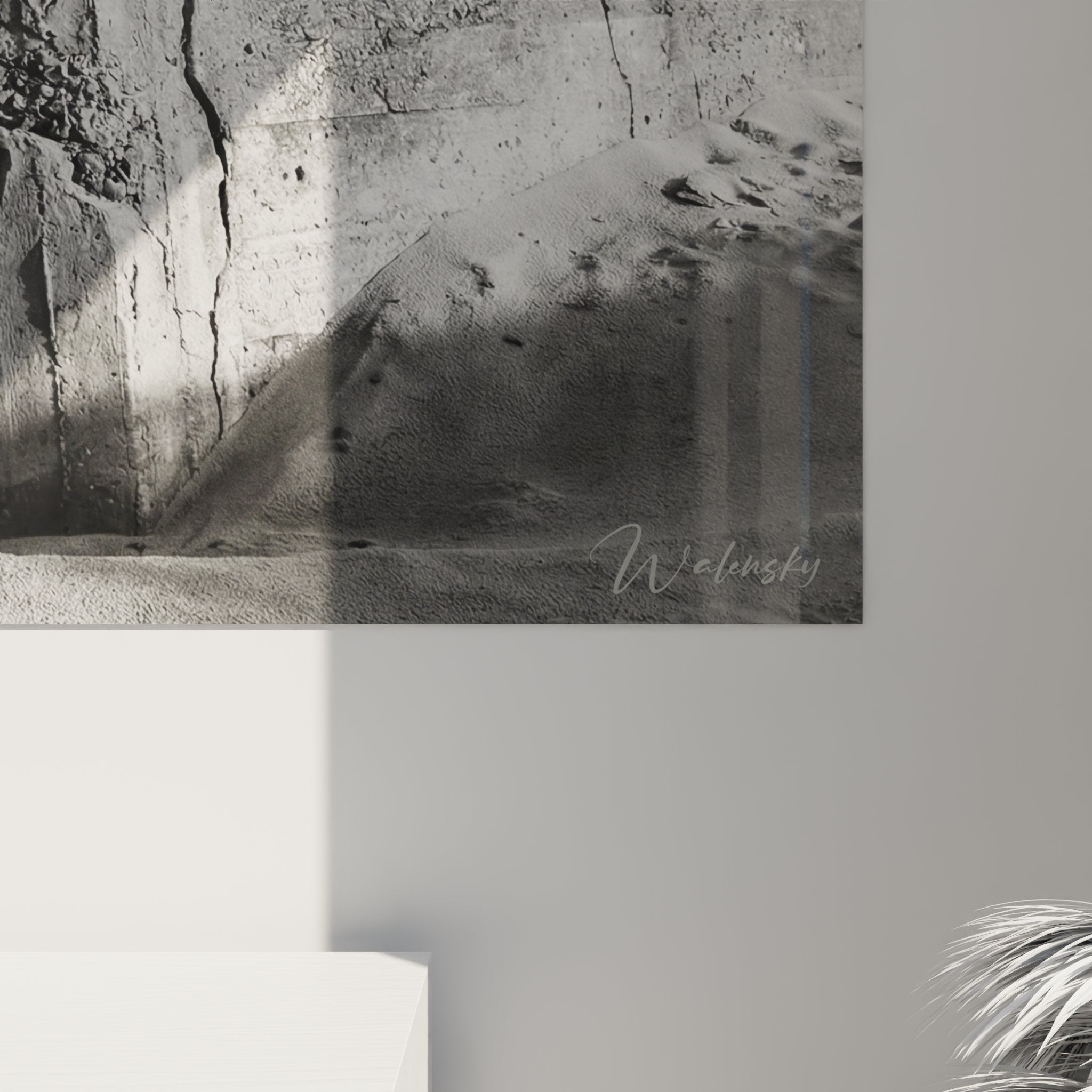 Vue d'ensemble du tableau blockhaus normand dans intérieur contemporain, art mural historique décoratif