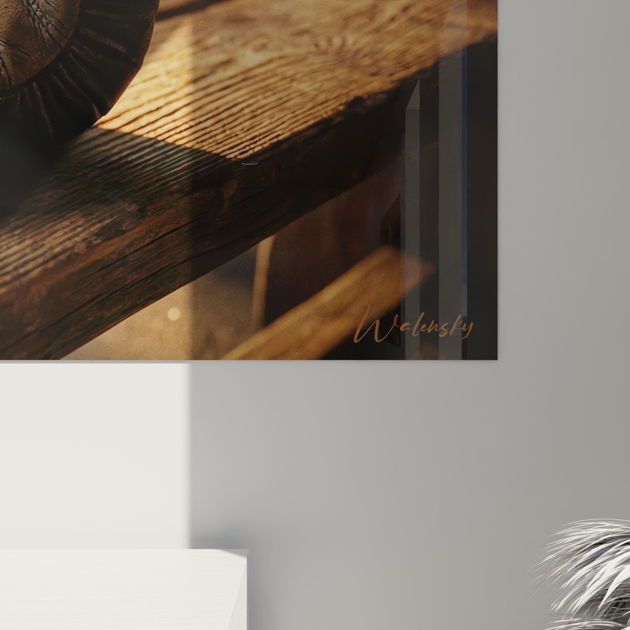 Vue d'ensemble tableau gants boxe vintage sur mur salon - décoration murale MMA élégante