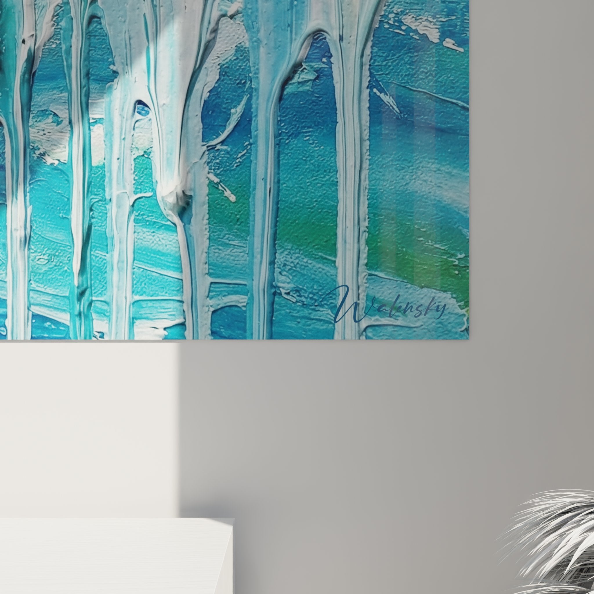 Vue d'ensemble du tableau jetski glacé dans un salon avec décoration marine et sports nautiques