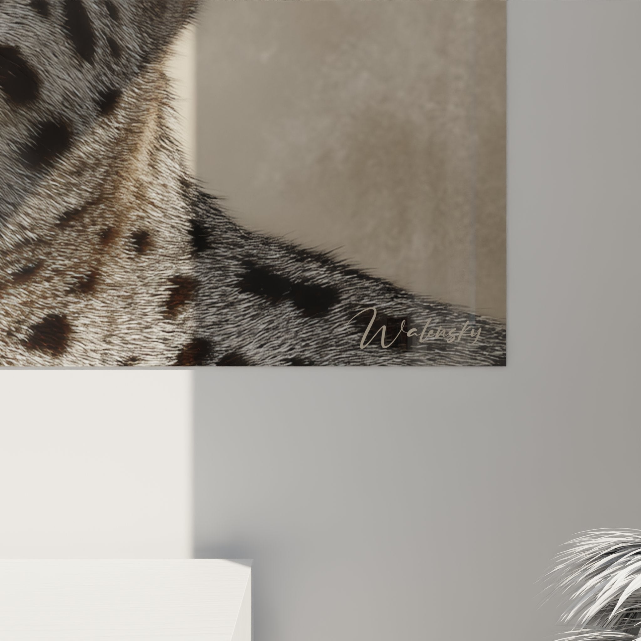 Vue d'ensemble tableau mural chat Savannah, portrait félin élégant pour décoration intérieure moderne