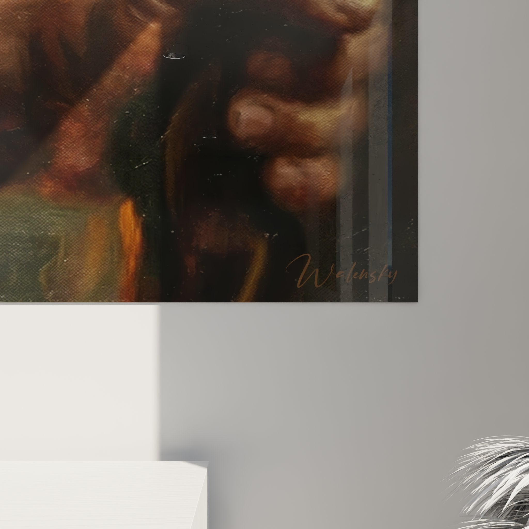 Vue ensemble tableau mains artisan creation manuelle decoration interieure art traditionnel moderne