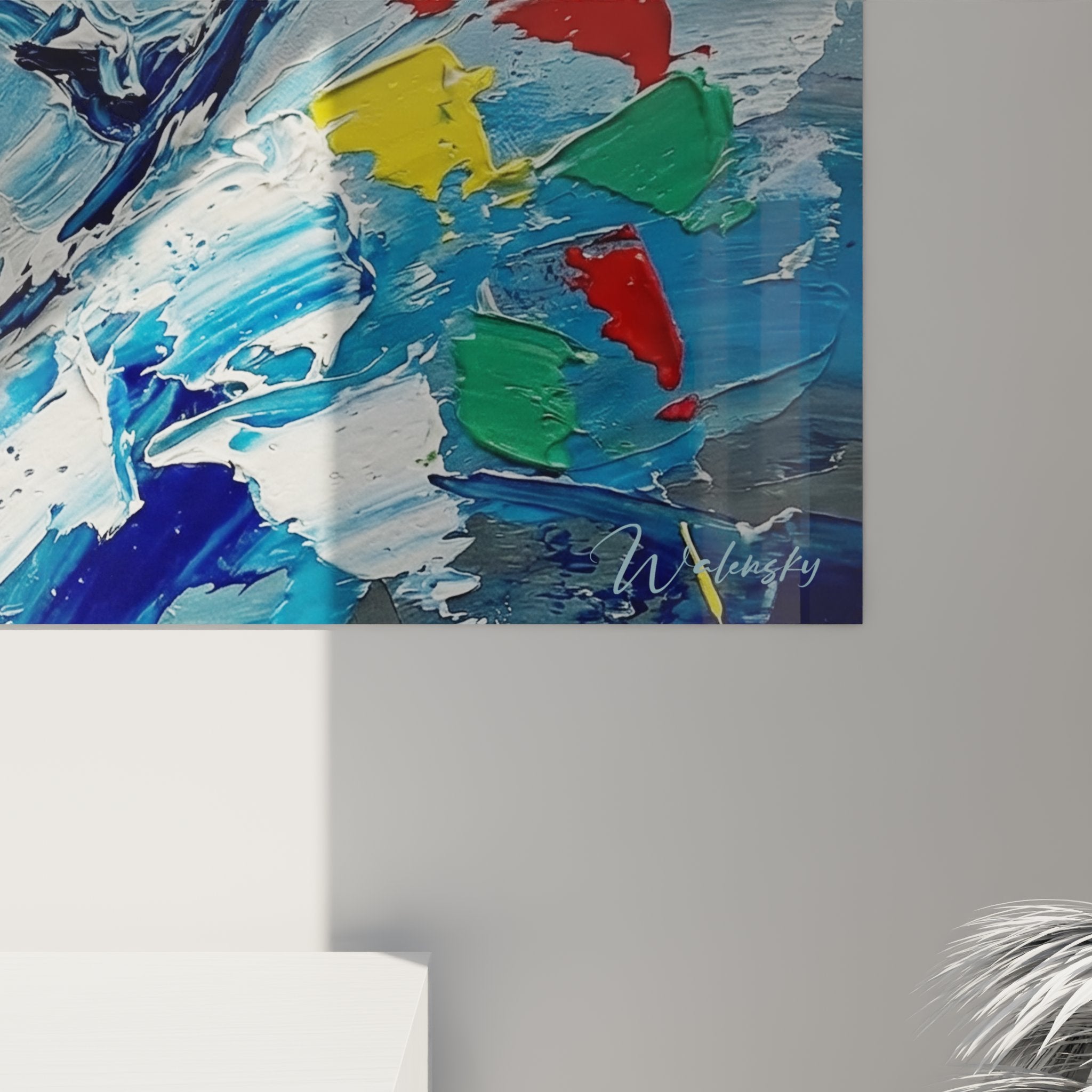 Vue ensemble tableau skieur nautique decoration interieure moderne art mural sports nautiques