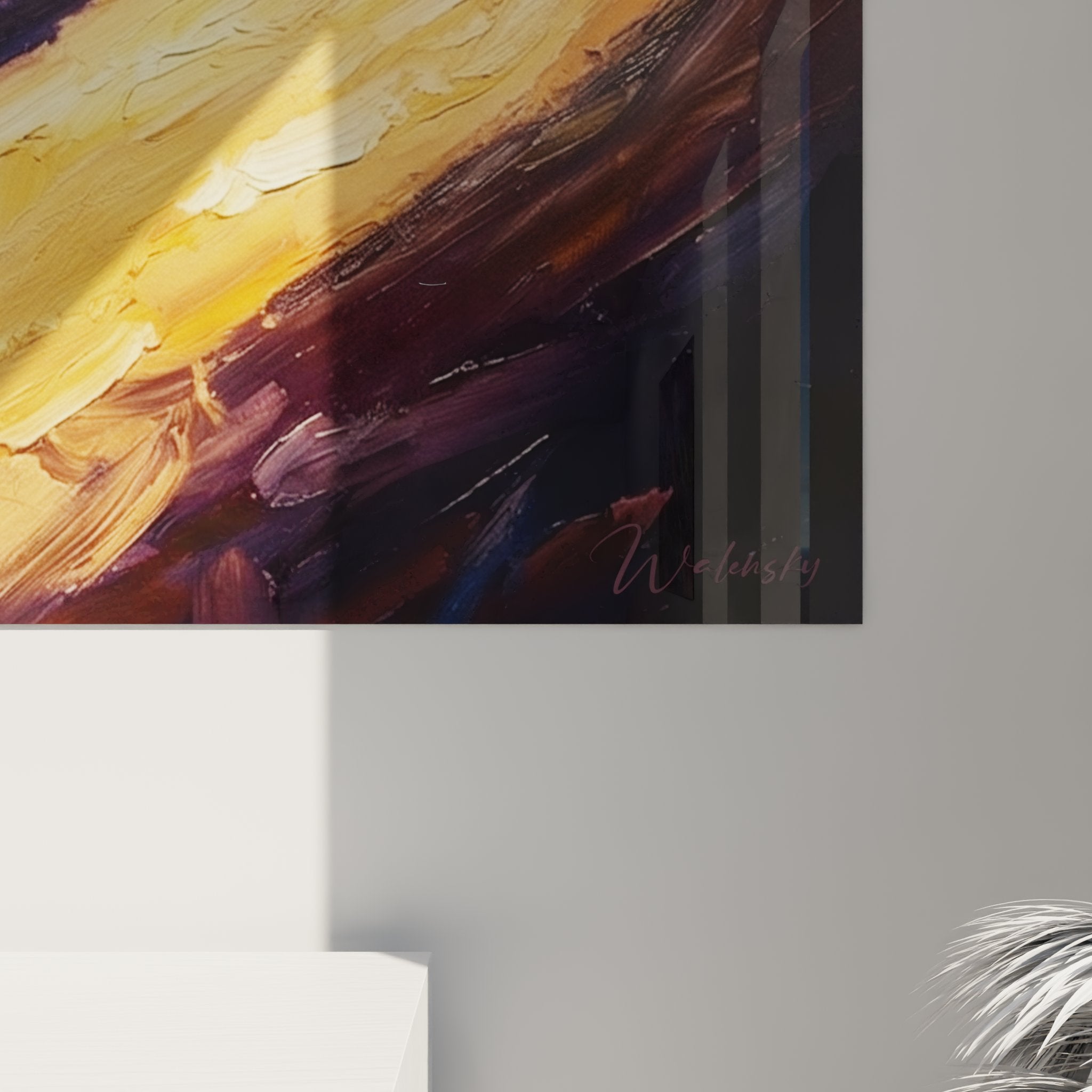 Vue d'ensemble tableau course à pied dans salon, art mural inspirant pour runners passionnés