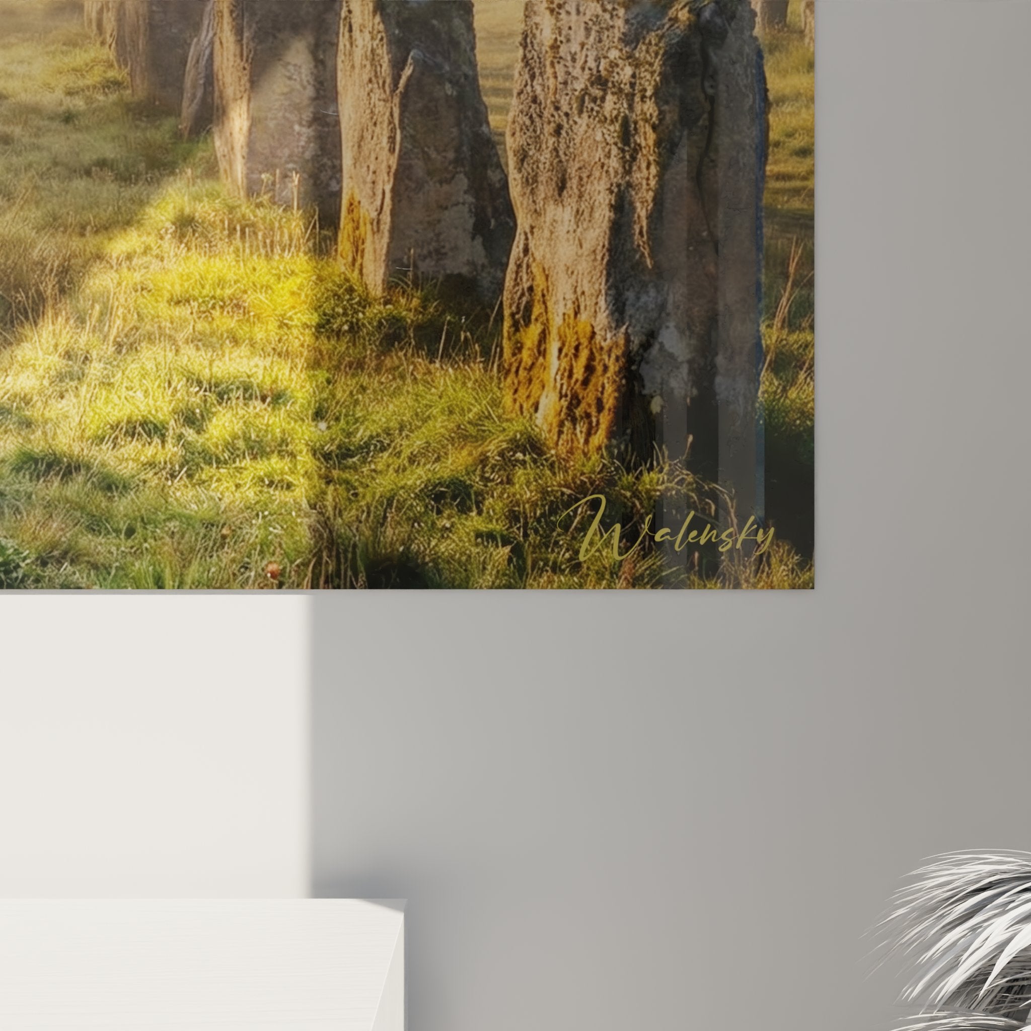 Overview panoramic wall art Carnac alignments megalithic Breton site wall decoration