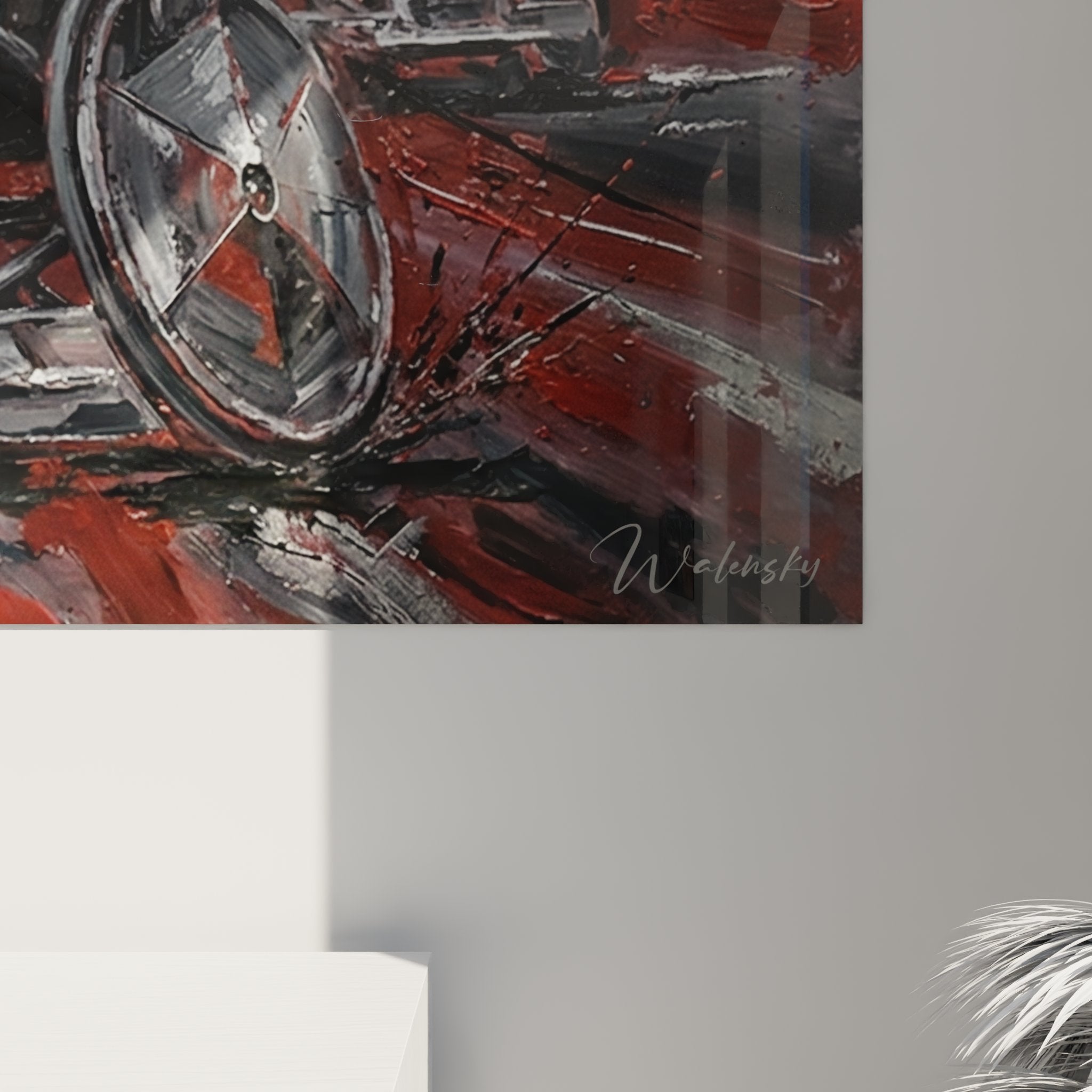 Vue d'ensemble du tableau course paralympique, art mural représentant des athlètes handisport en action