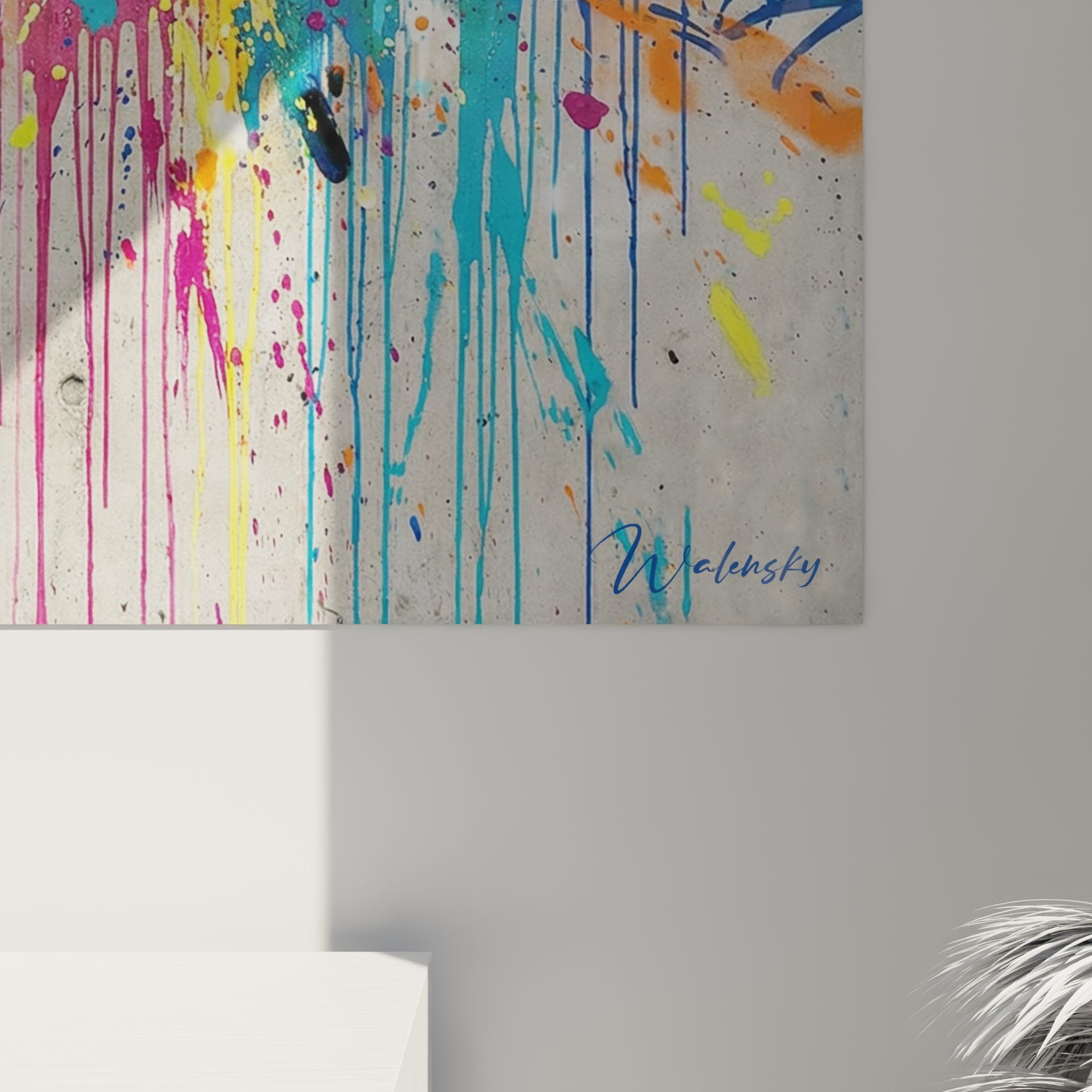 Overhead view explosive archer wall art vibrant colors modern decoration archery shot