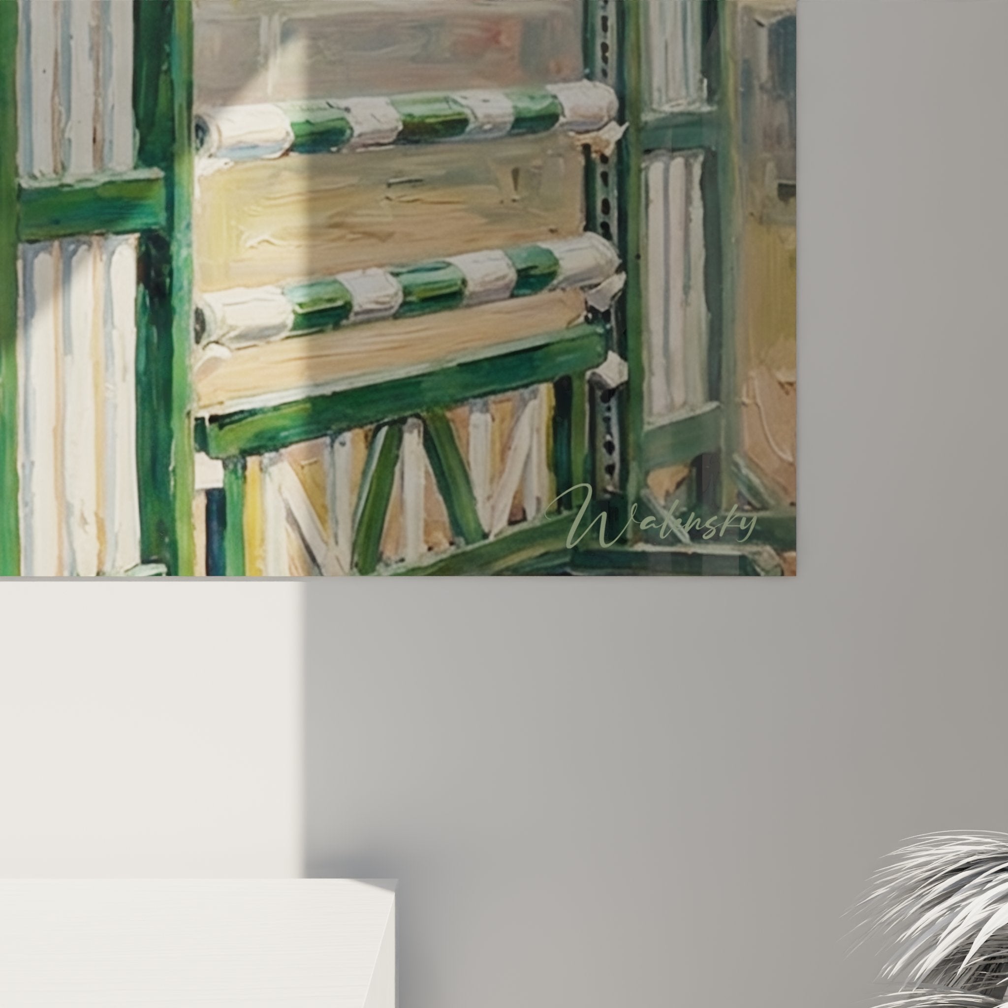 Vista d'insieme quadro murale equitazione salto ostacoli cavaliere cavallo azione barriera competizione decorazione equestre