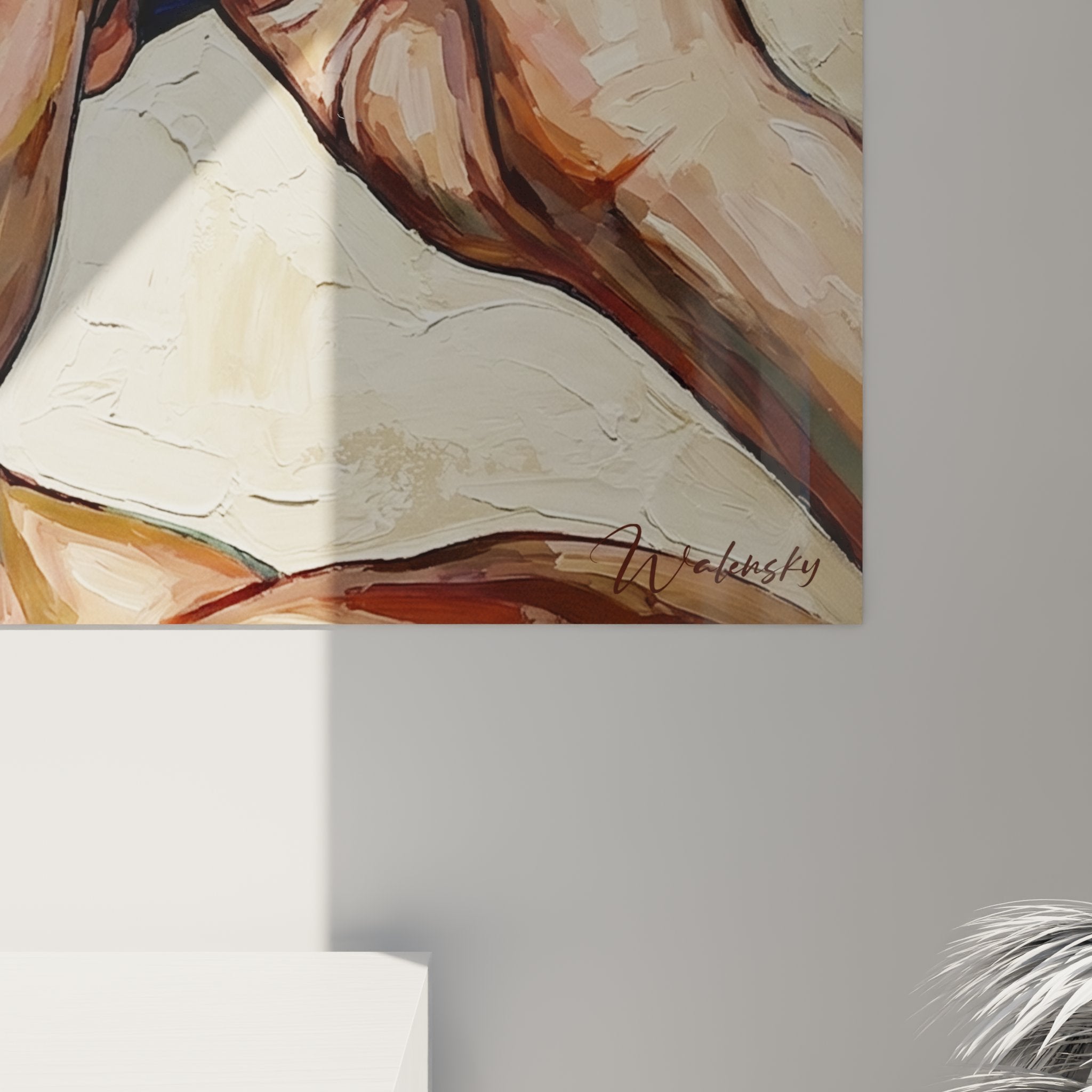 Vue d'ensemble du tableau portrait nageur dans un intérieur moderne, art mural sport aquatique