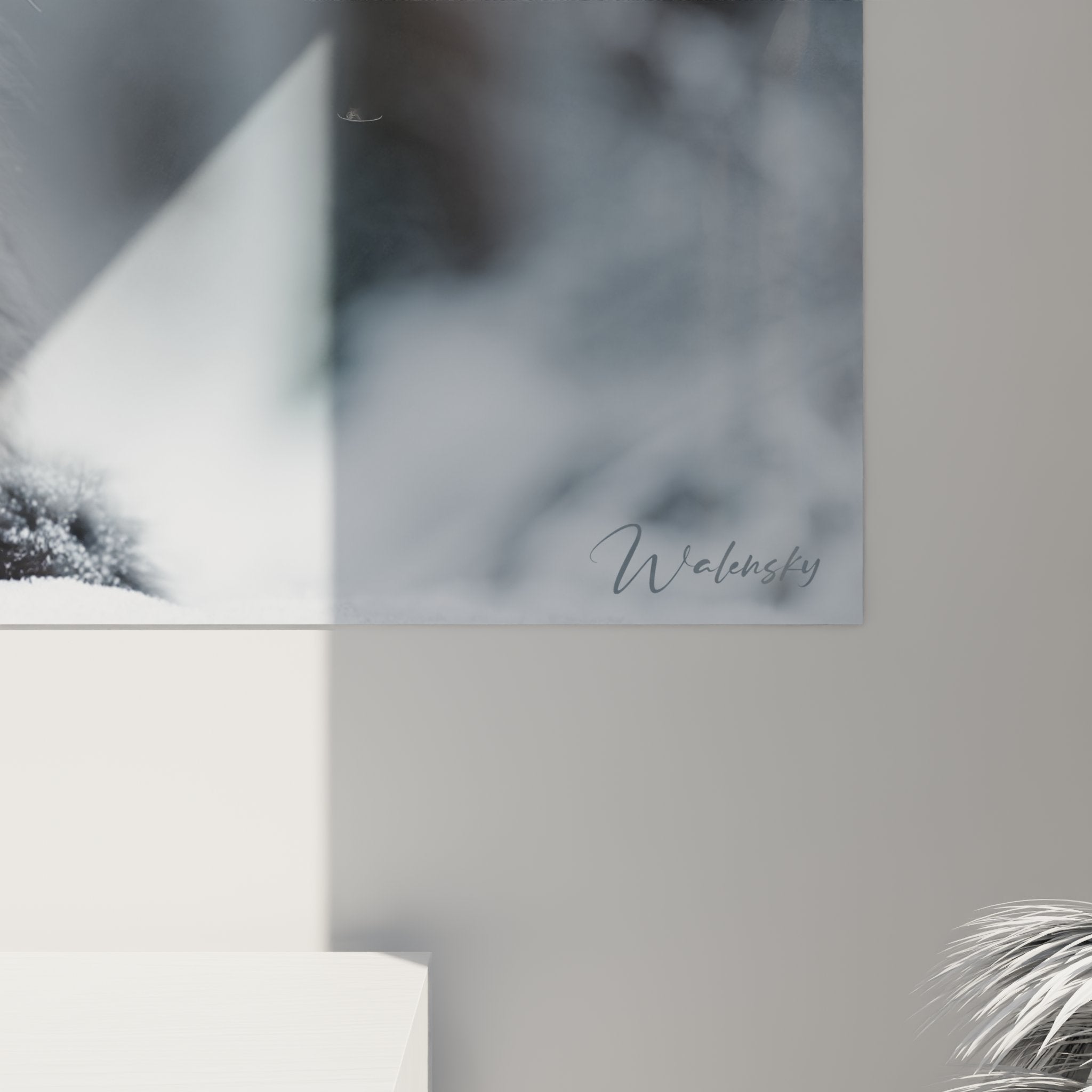 Vue d'ensemble tableau chaton sibérien dans intérieur moderne, parfait pour décoration murale