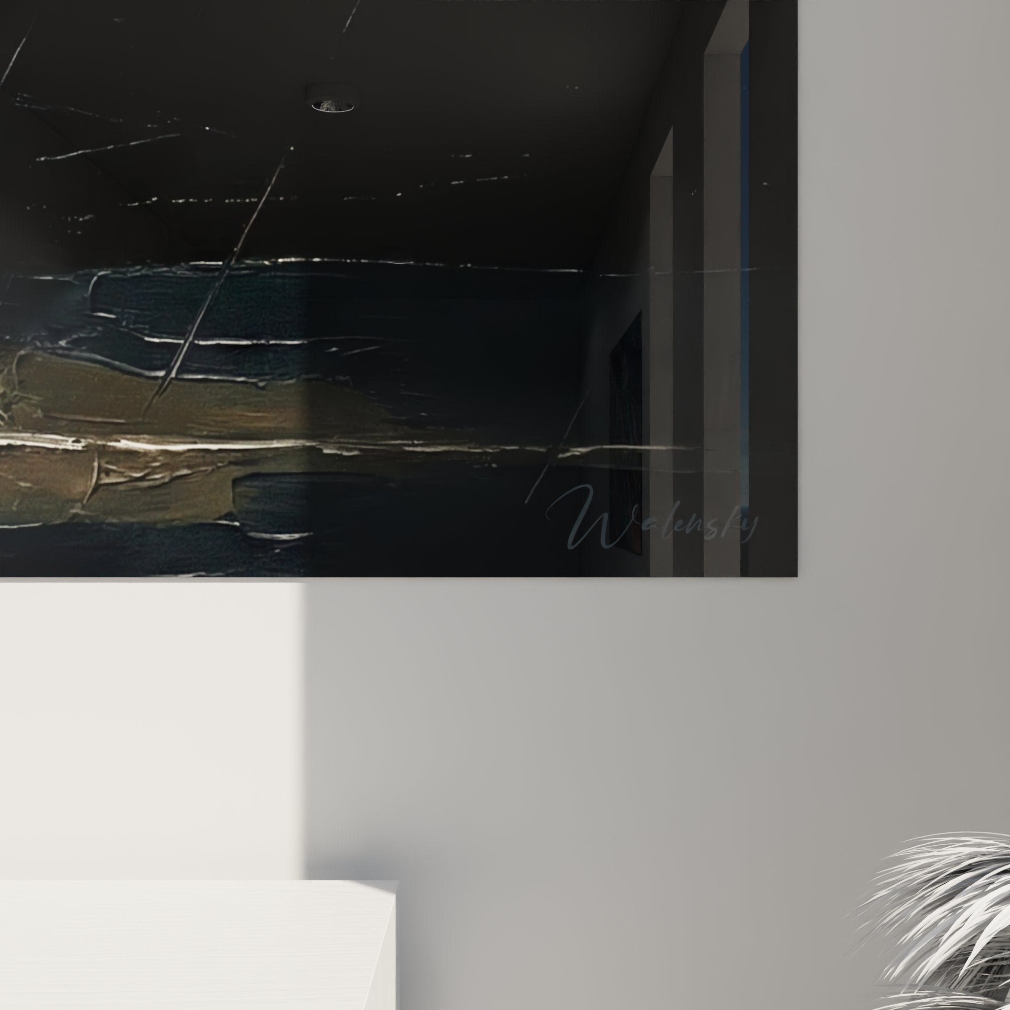 Vue ensemble tableau baseball mural decoration interieur moderne art sportif contemporain