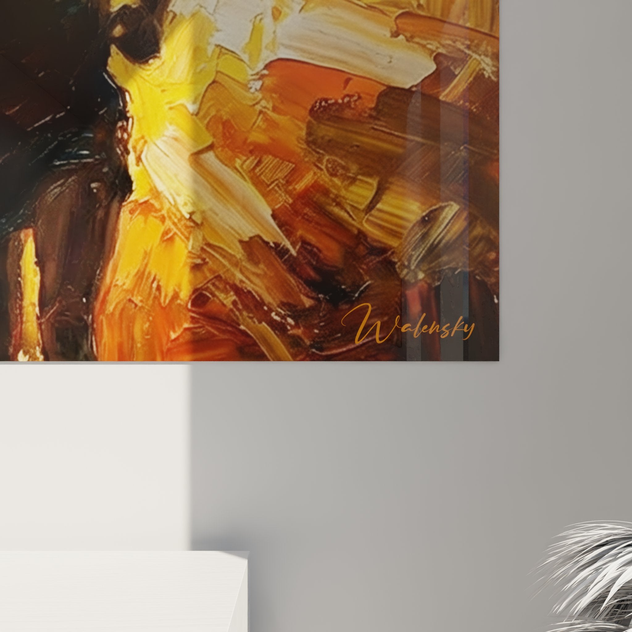 Runner wall art canvas sport painting modern interior decoration warm dynamic colors