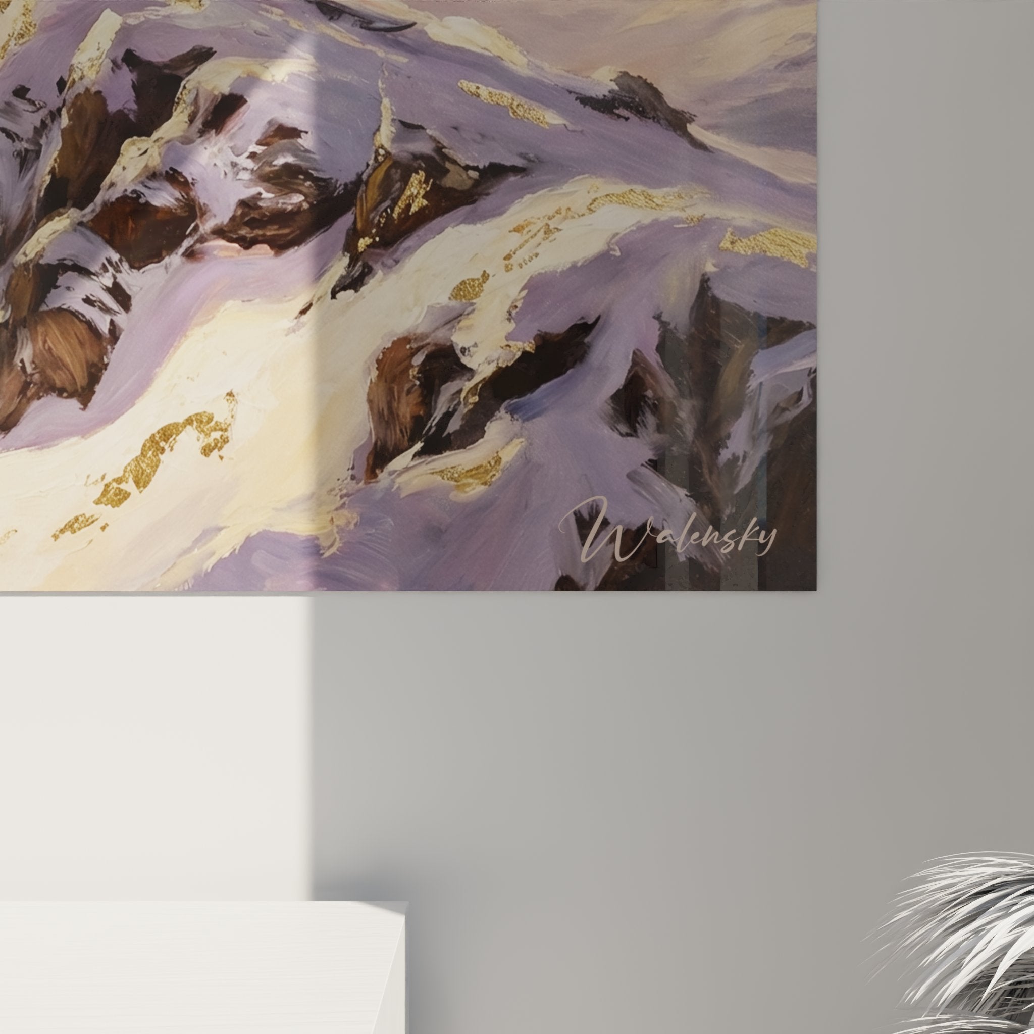 Vue ensemble tableau snowboardeur montagne décoration intérieur moderne art mural snowboard rider aventure