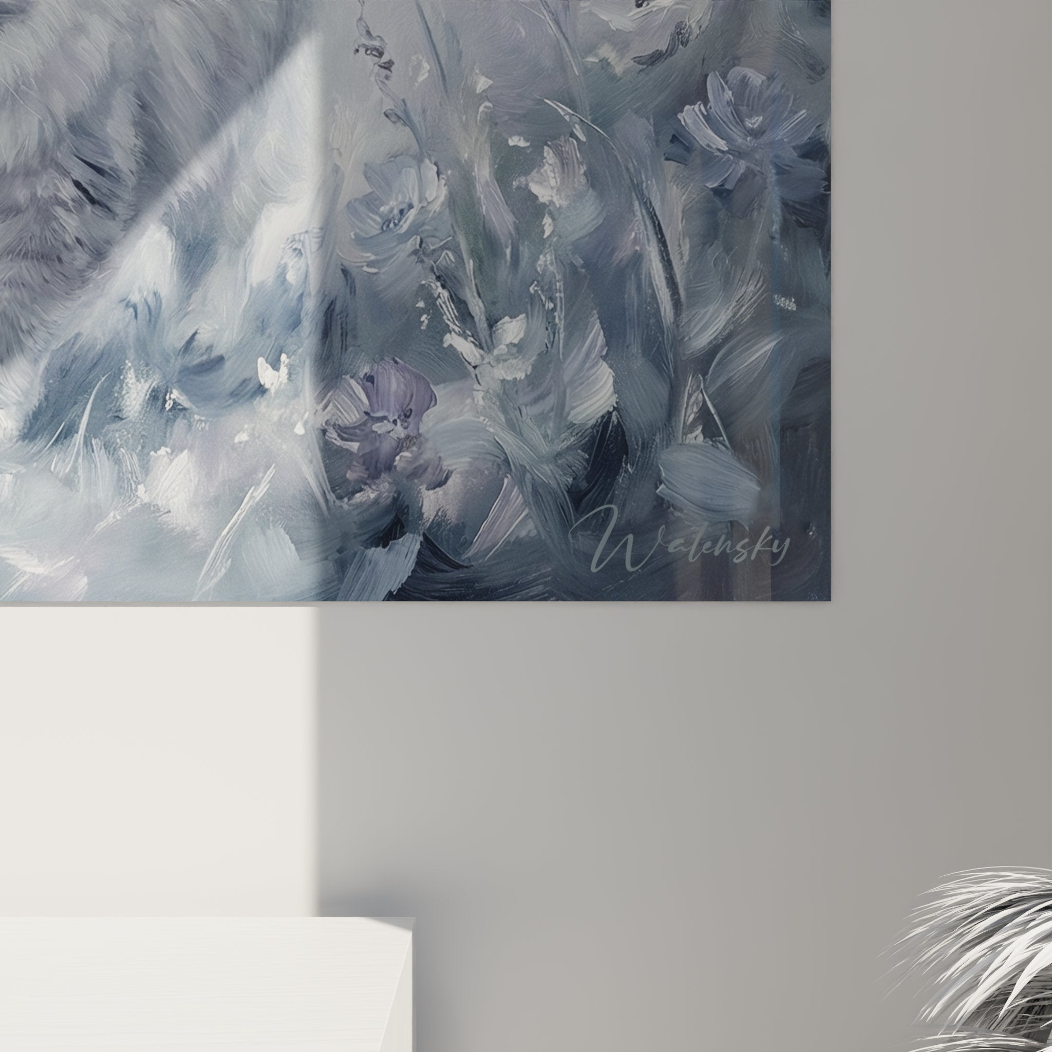 Vista d'insieme quadro da parete gatto Ragdoll giardino primavera decorazione interna stile artistico