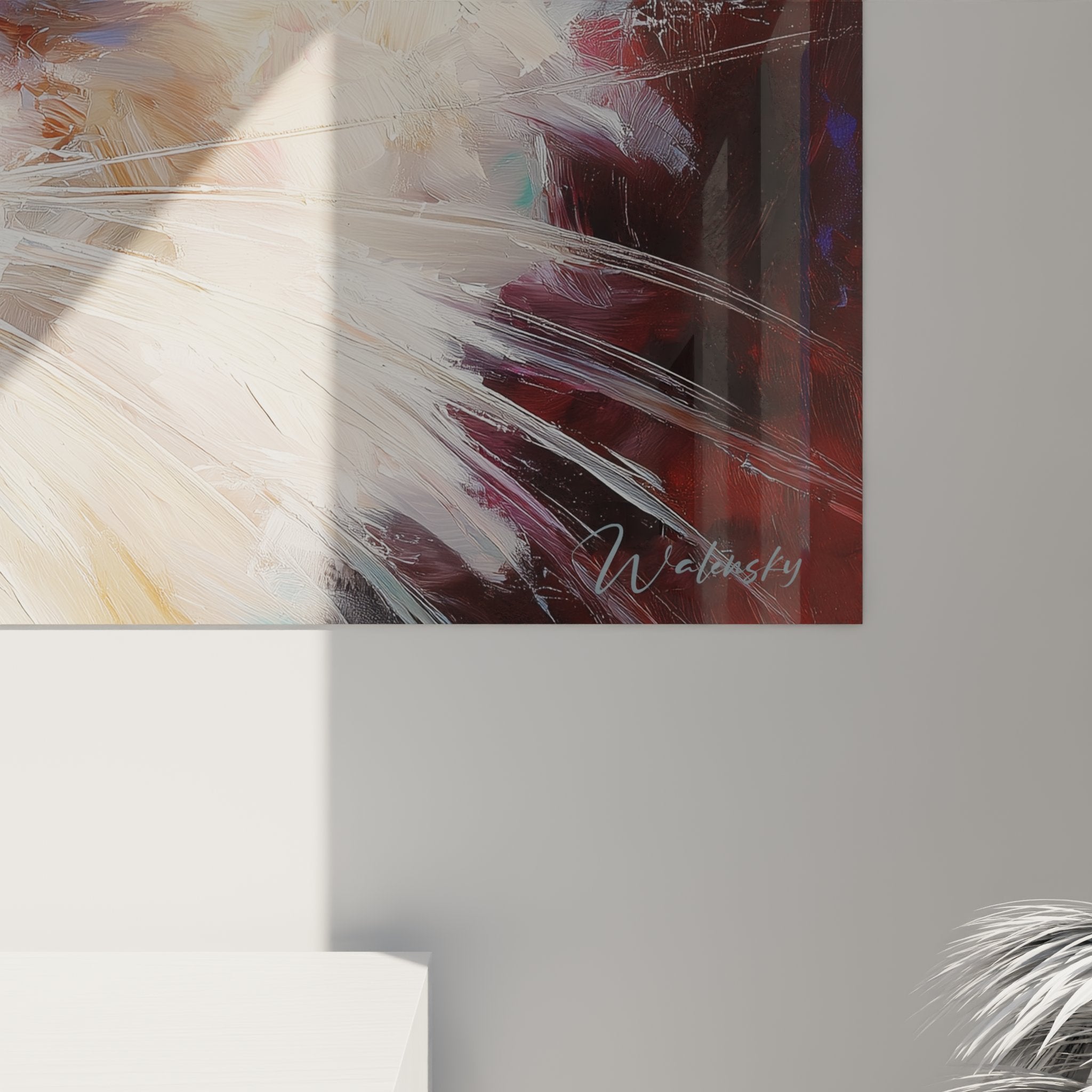 Vista d'insieme del quadro gatto birmano che mostra i dettagli artistici e la palette cromatica