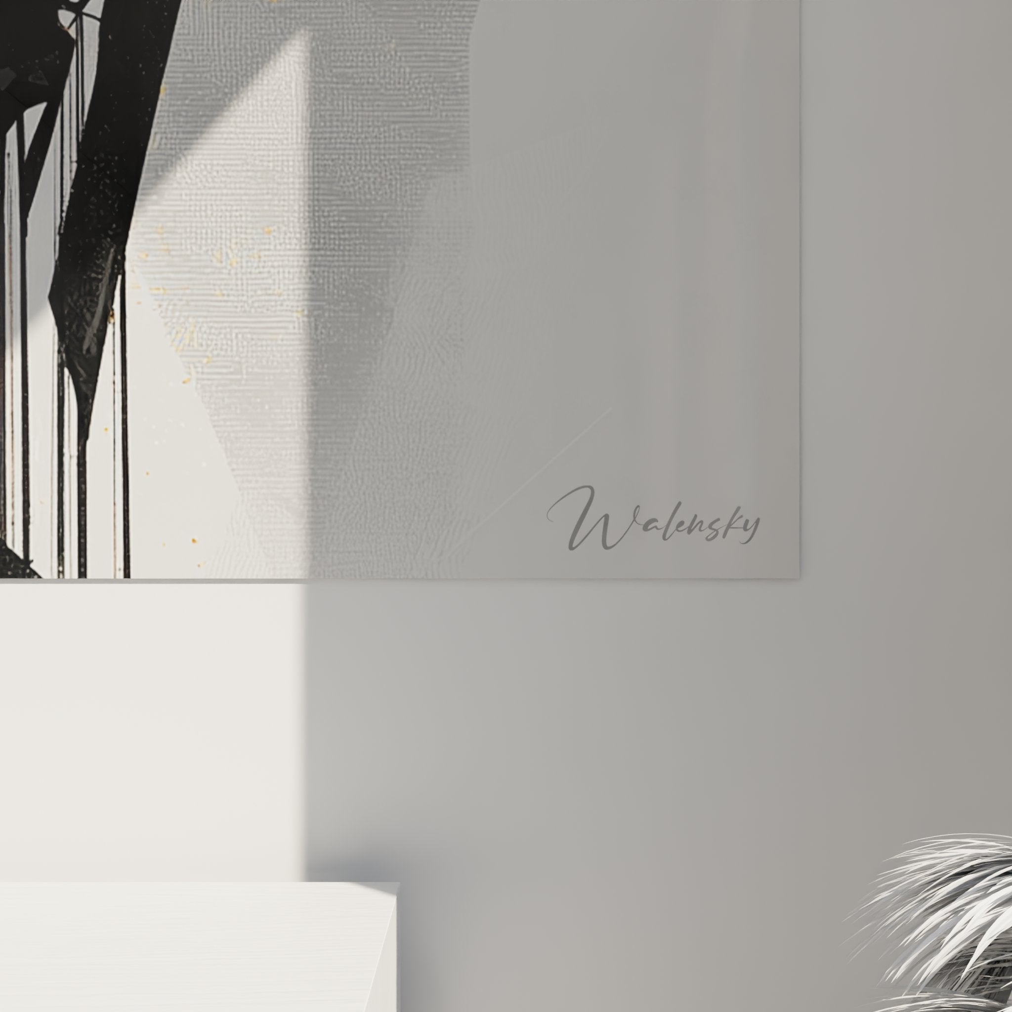 Vista d'insieme quadro donna africana elegante decorazione murale contemporanea tonalità nero e oro