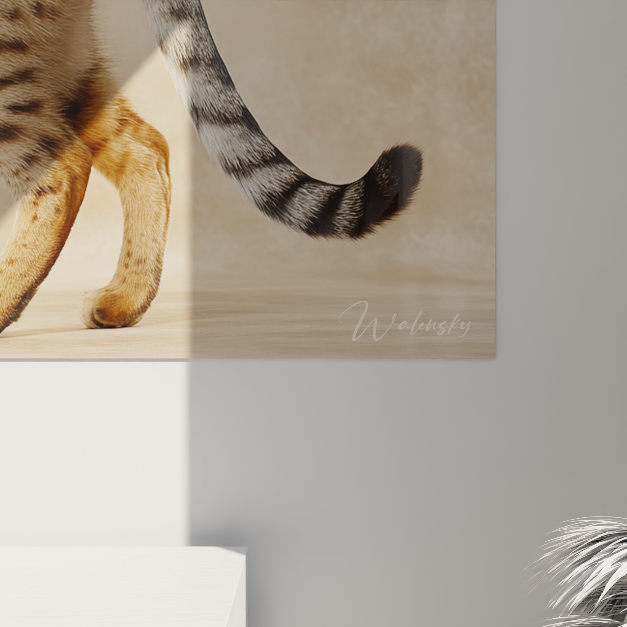 Overview wall art cat Serengeti profile, interior decoration display contemporary style