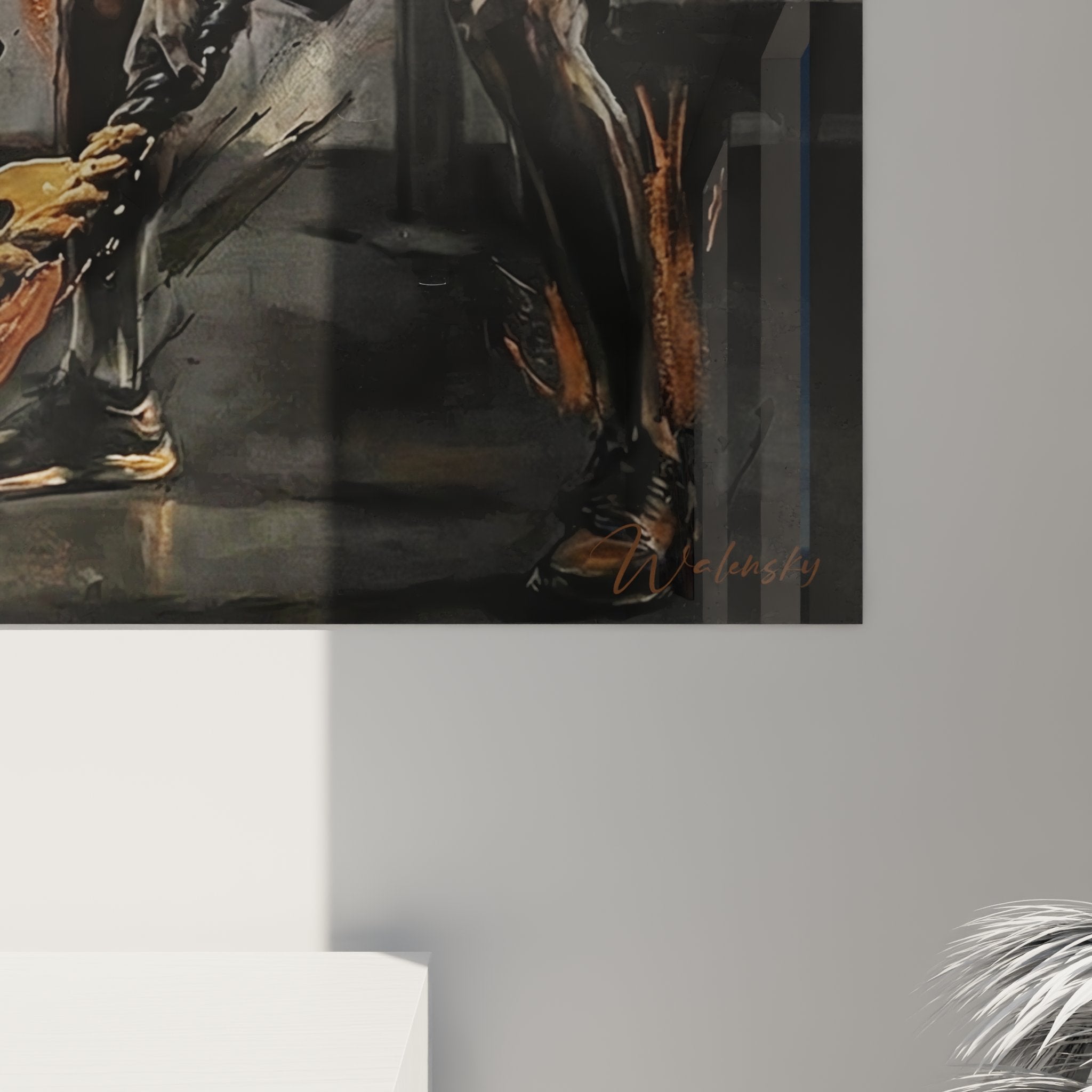 Vista d'insieme quadro crossfit battle rope decorazione murale sala sport allenamento