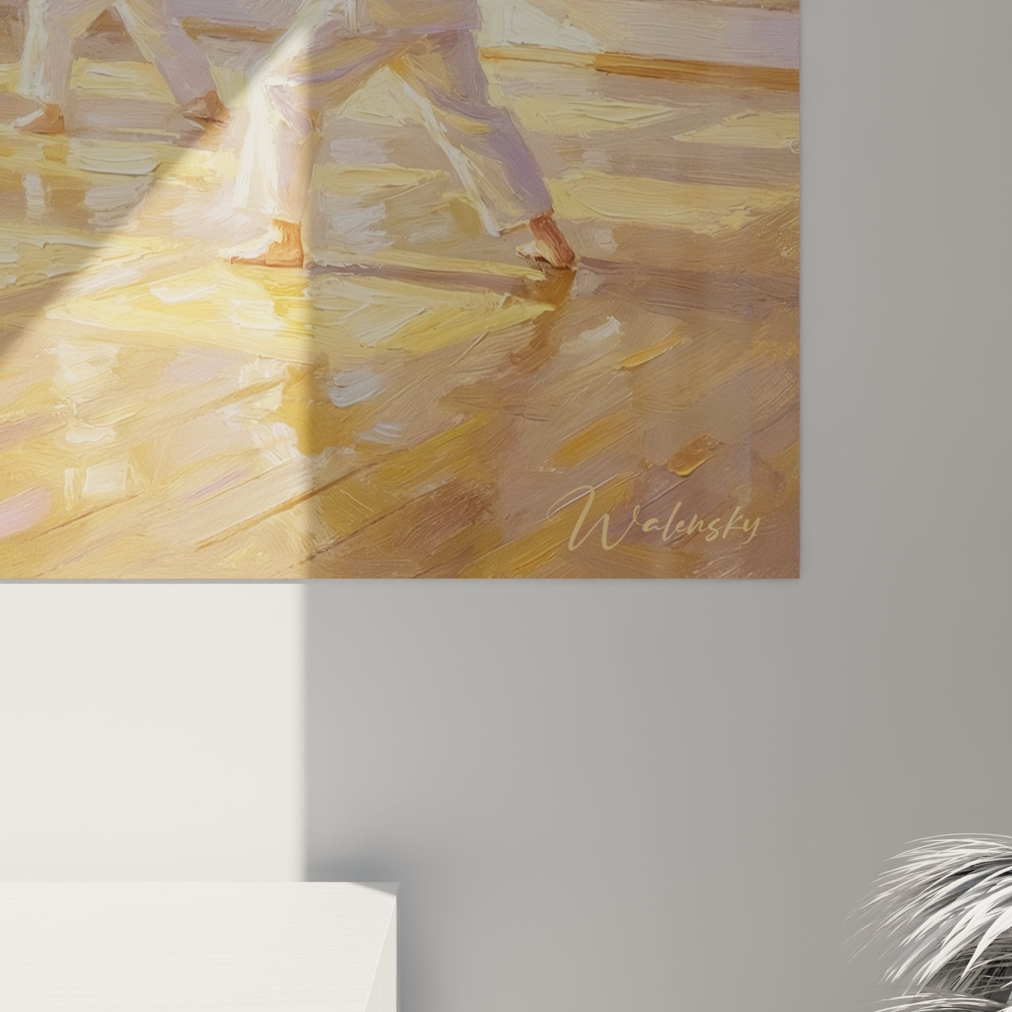 Vue d'ensemble tableau art martial karaté, scène d'entraînement authentique dans dojo japonais