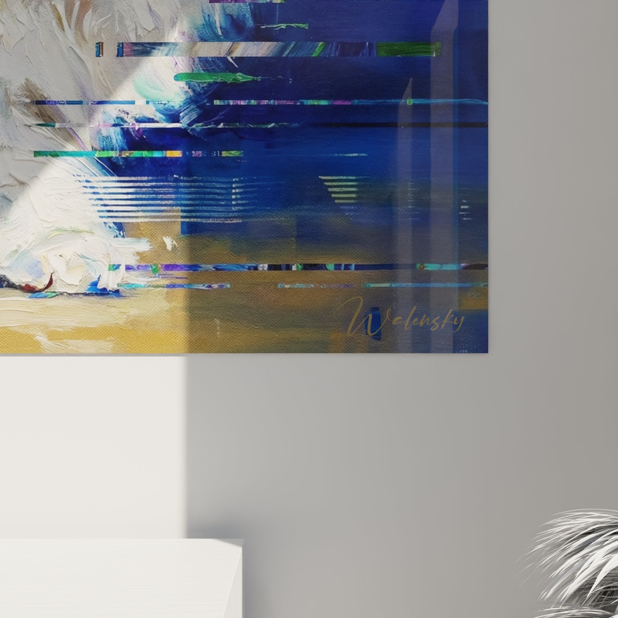 Übersicht Wandbild Persische Katze digitale Glitch-Art moderne Innenraum-Dekoration