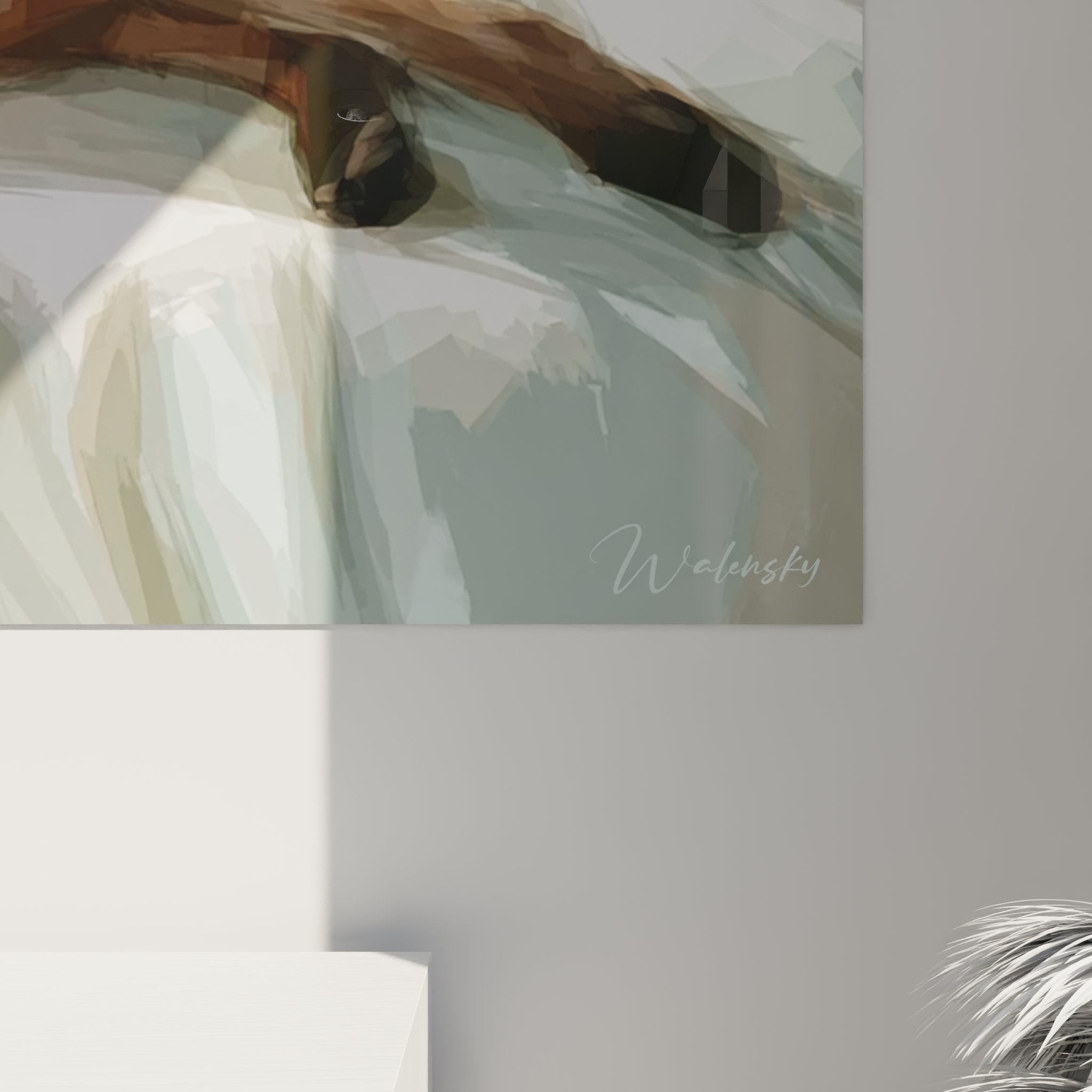 Panoramica del quadro gatto Tonkinese, arte murale elegante con sfumature dorate per la decorazione d'interni