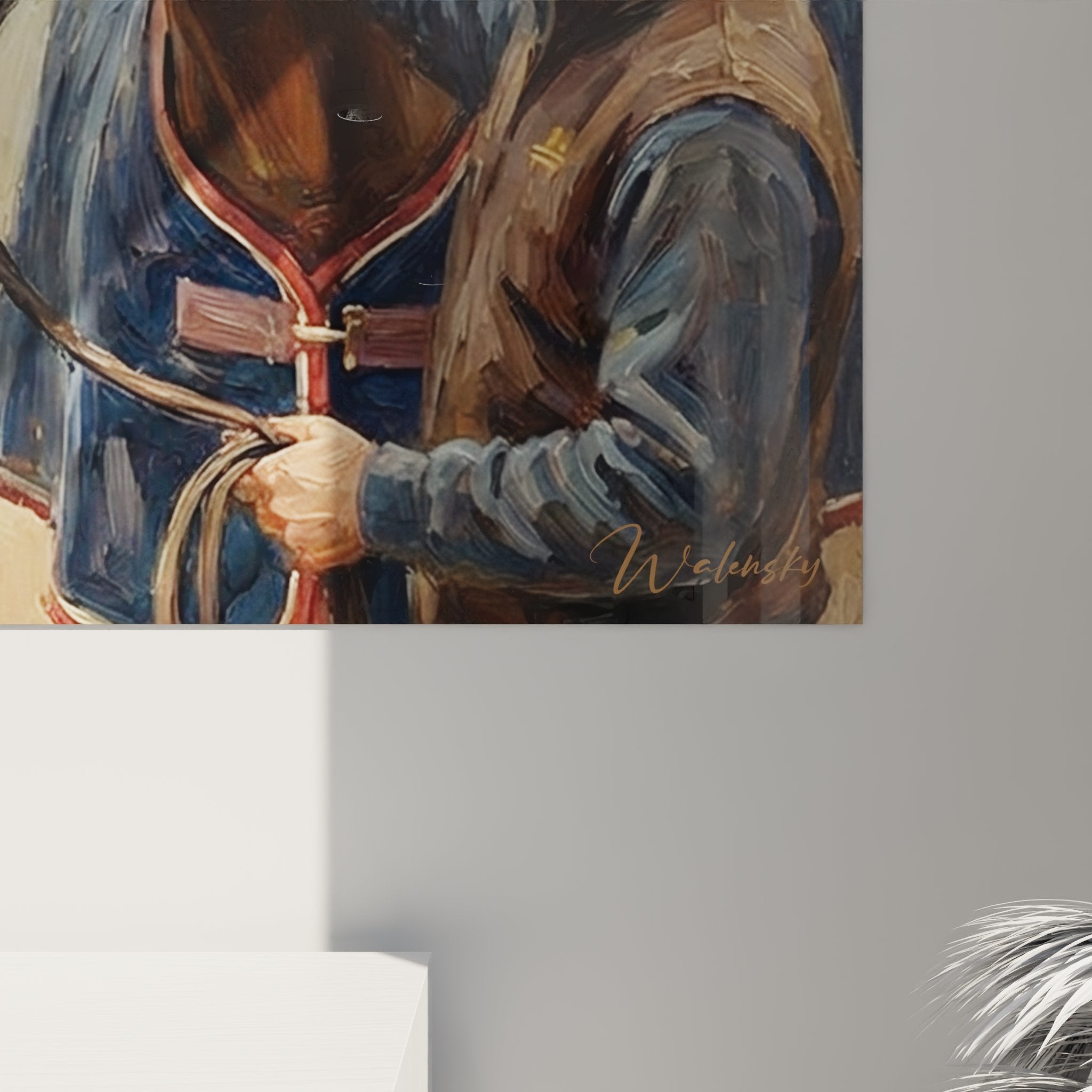 Overall view equine veterinary consultation artwork interior decoration horse passion